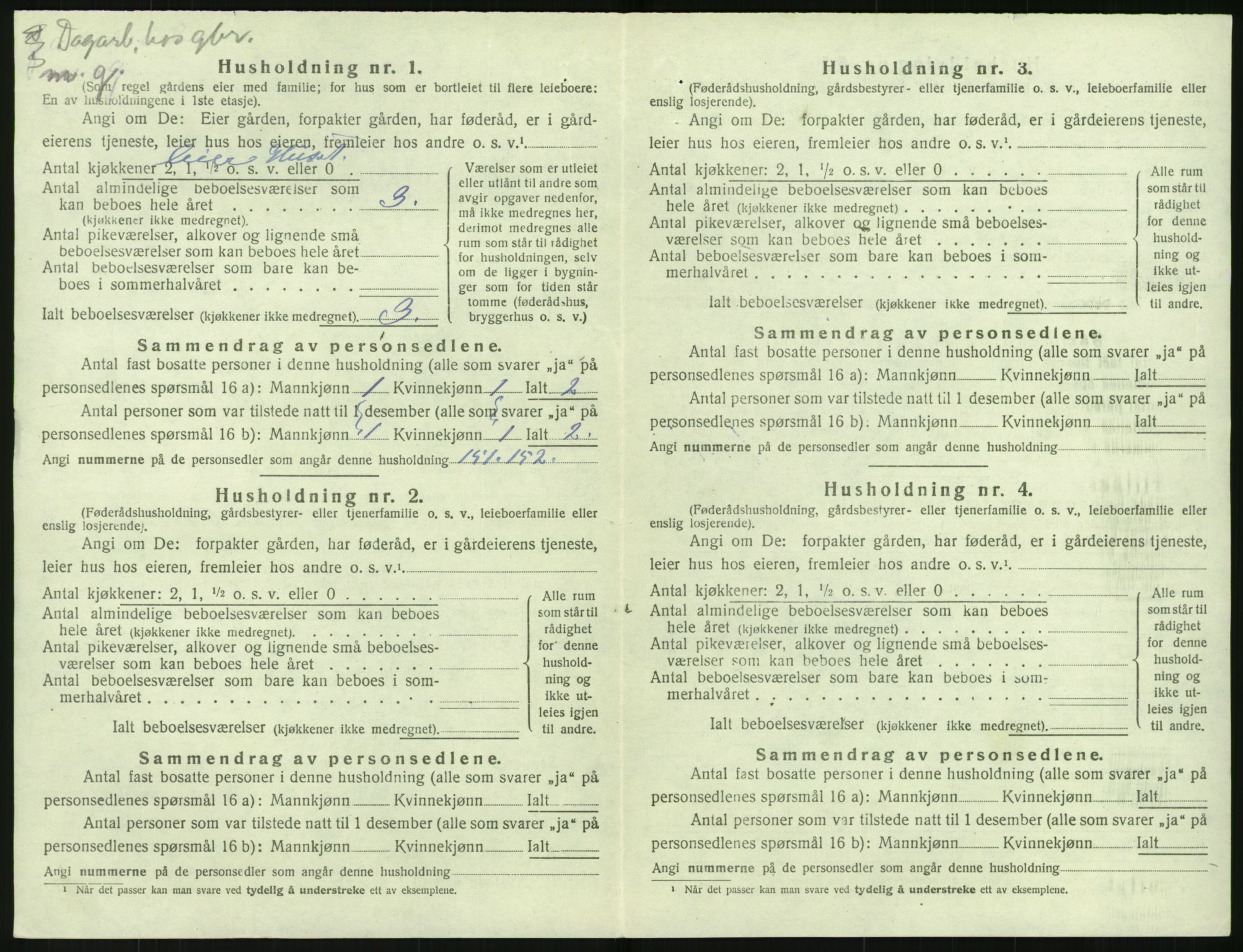 SAK, 1920 census for Dypvåg, 1920, p. 998