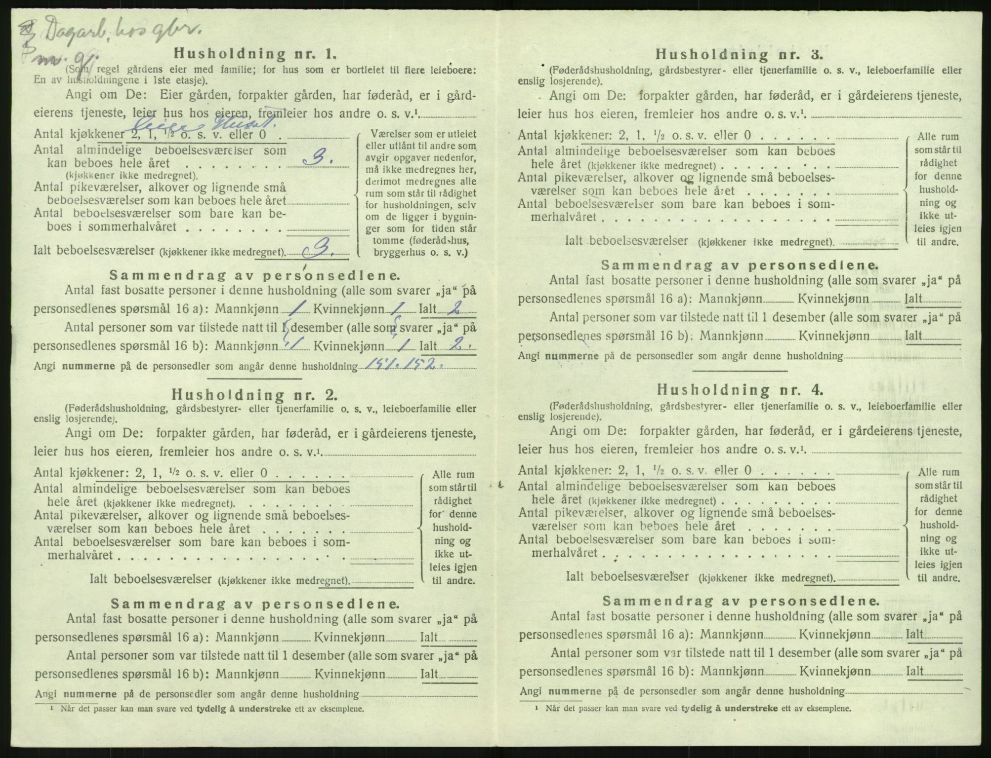 SAK, 1920 census for Dypvåg, 1920, p. 998