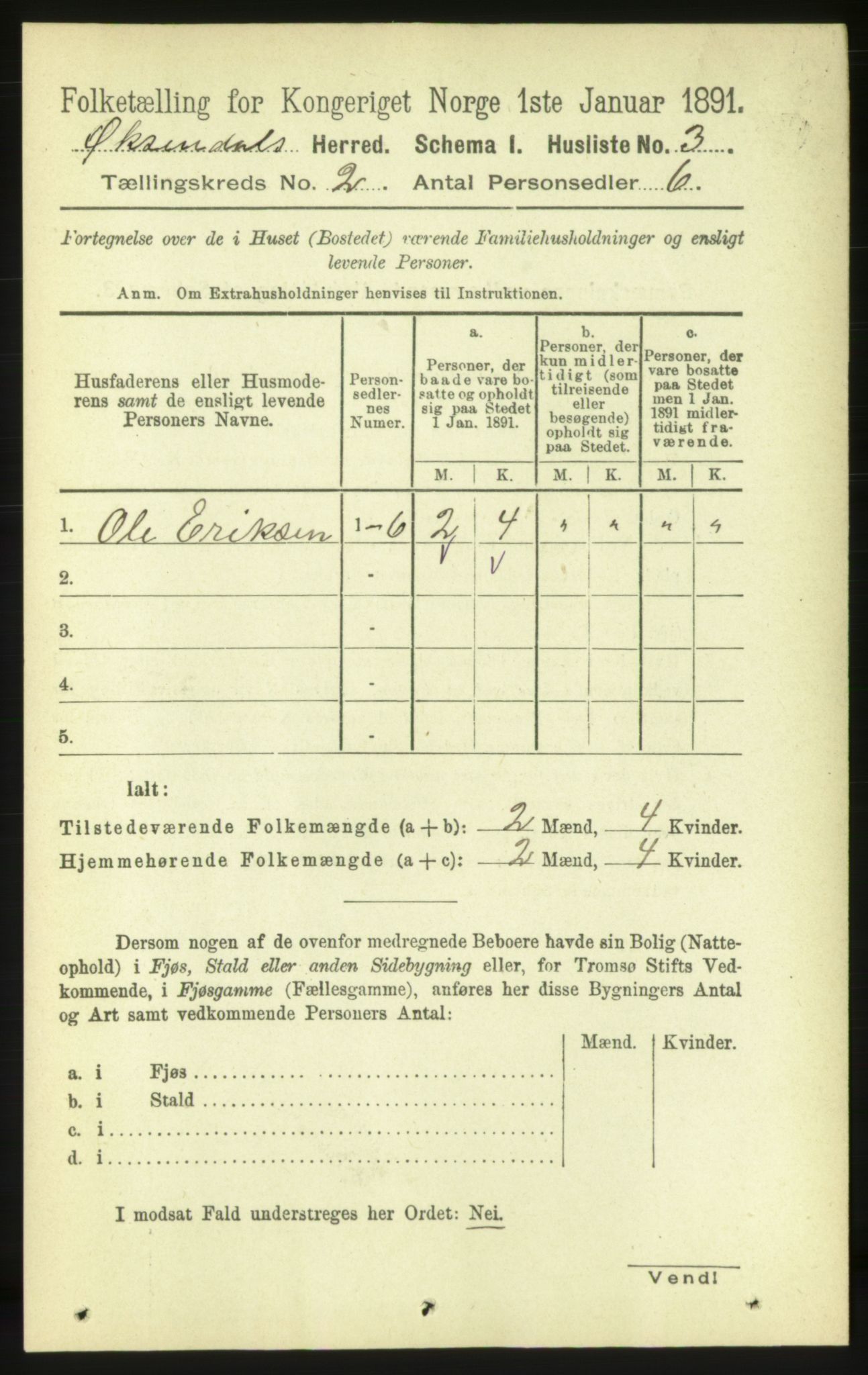 RA, 1891 census for 1561 Øksendal, 1891, p. 215