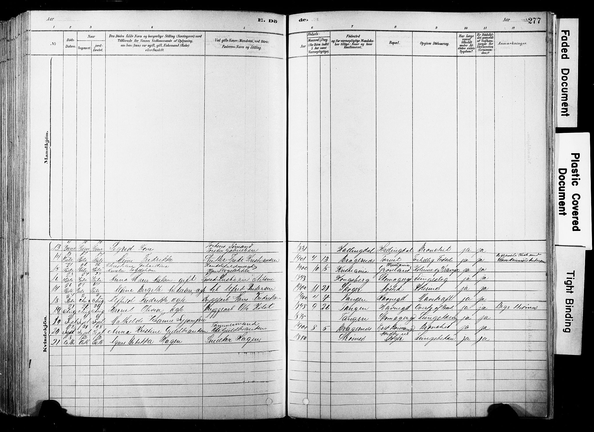 Strømsø kirkebøker, SAKO/A-246/F/Fb/L0006: Parish register (official) no. II 6, 1879-1910, p. 277