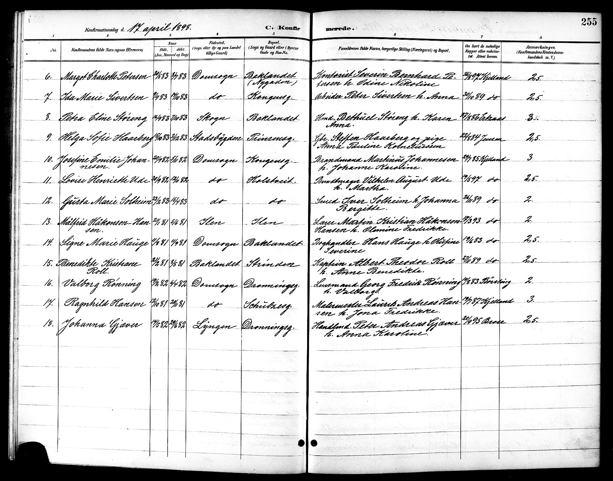 Ministerialprotokoller, klokkerbøker og fødselsregistre - Sør-Trøndelag, AV/SAT-A-1456/601/L0094: Parish register (copy) no. 601C12, 1898-1911, p. 255