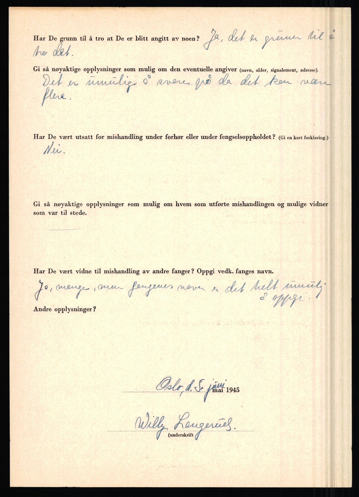 Rikspolitisjefen, AV/RA-S-1560/L/L0010: Kristianslund, Charles Ragnvald - Losvik, Einar, 1940-1945, p. 377