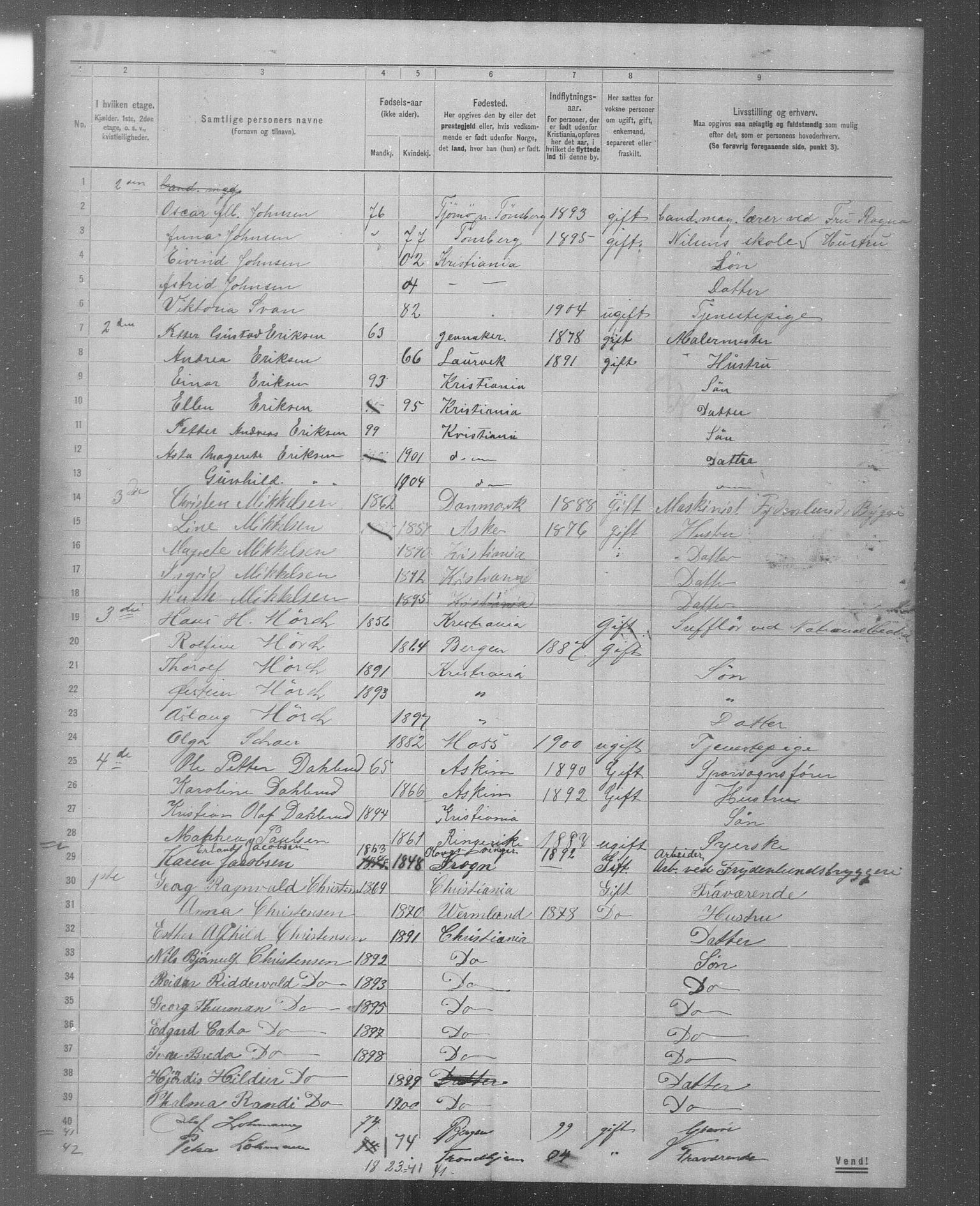 OBA, Municipal Census 1904 for Kristiania, 1904, p. 4627