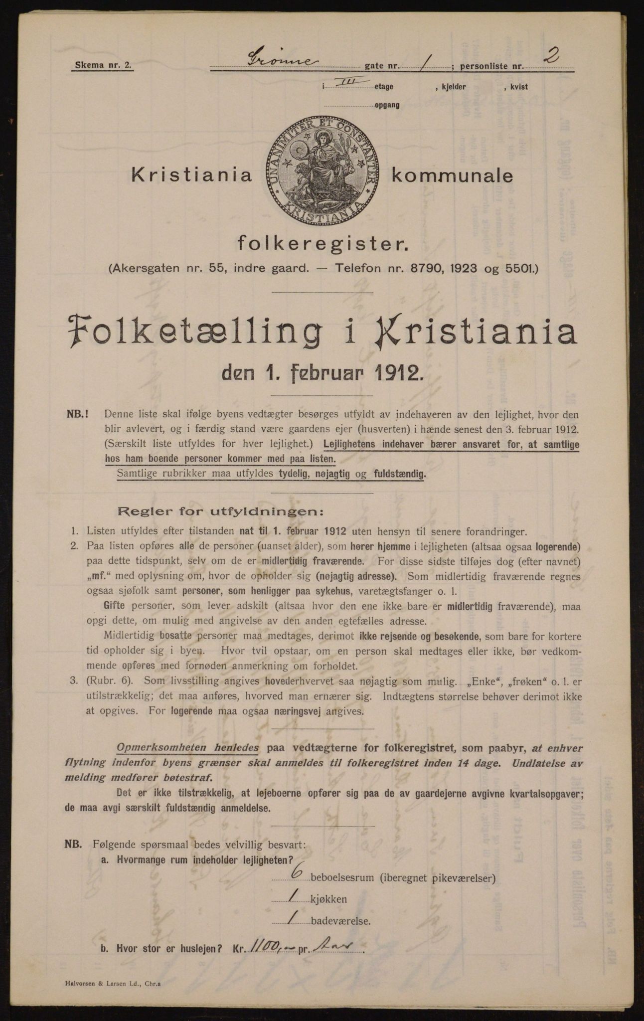 OBA, Municipal Census 1912 for Kristiania, 1912, p. 32115