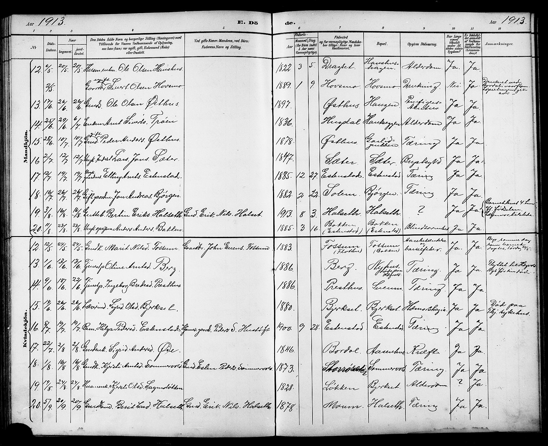 Ministerialprotokoller, klokkerbøker og fødselsregistre - Sør-Trøndelag, AV/SAT-A-1456/689/L1044: Parish register (copy) no. 689C03, 1893-1922