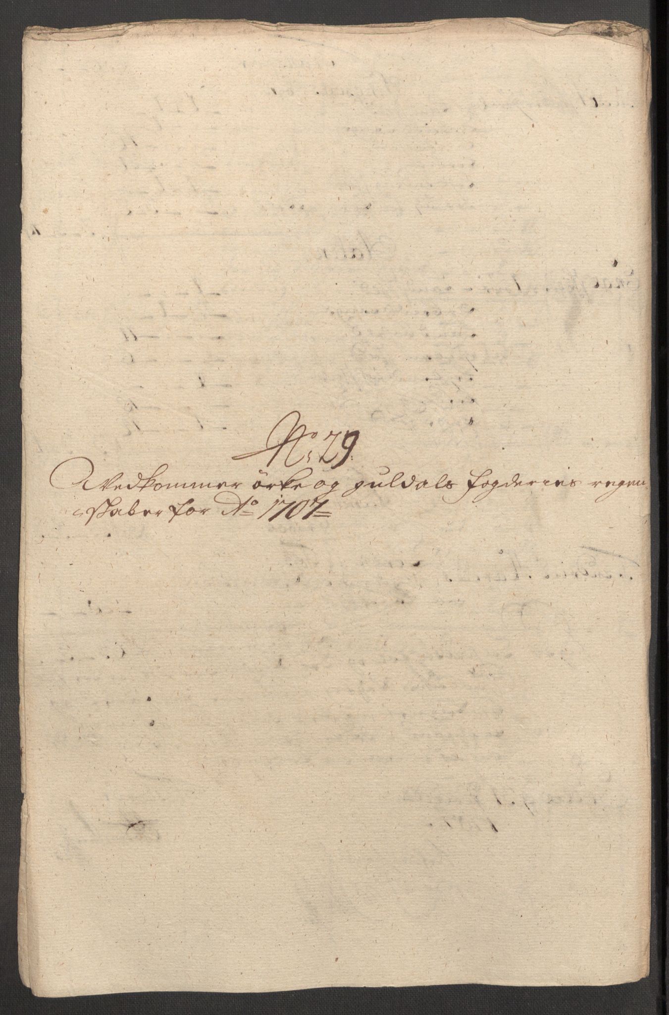 Rentekammeret inntil 1814, Reviderte regnskaper, Fogderegnskap, AV/RA-EA-4092/R60/L3957: Fogderegnskap Orkdal og Gauldal, 1707, p. 360