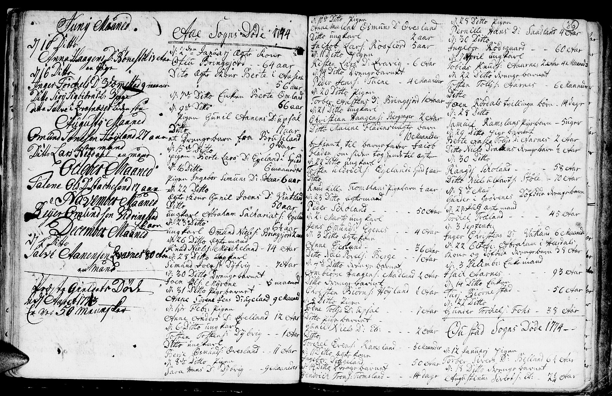 Lyngdal sokneprestkontor, AV/SAK-1111-0029/F/Fa/Fac/L0003: Parish register (official) no. A 3, 1750-1803, p. 36