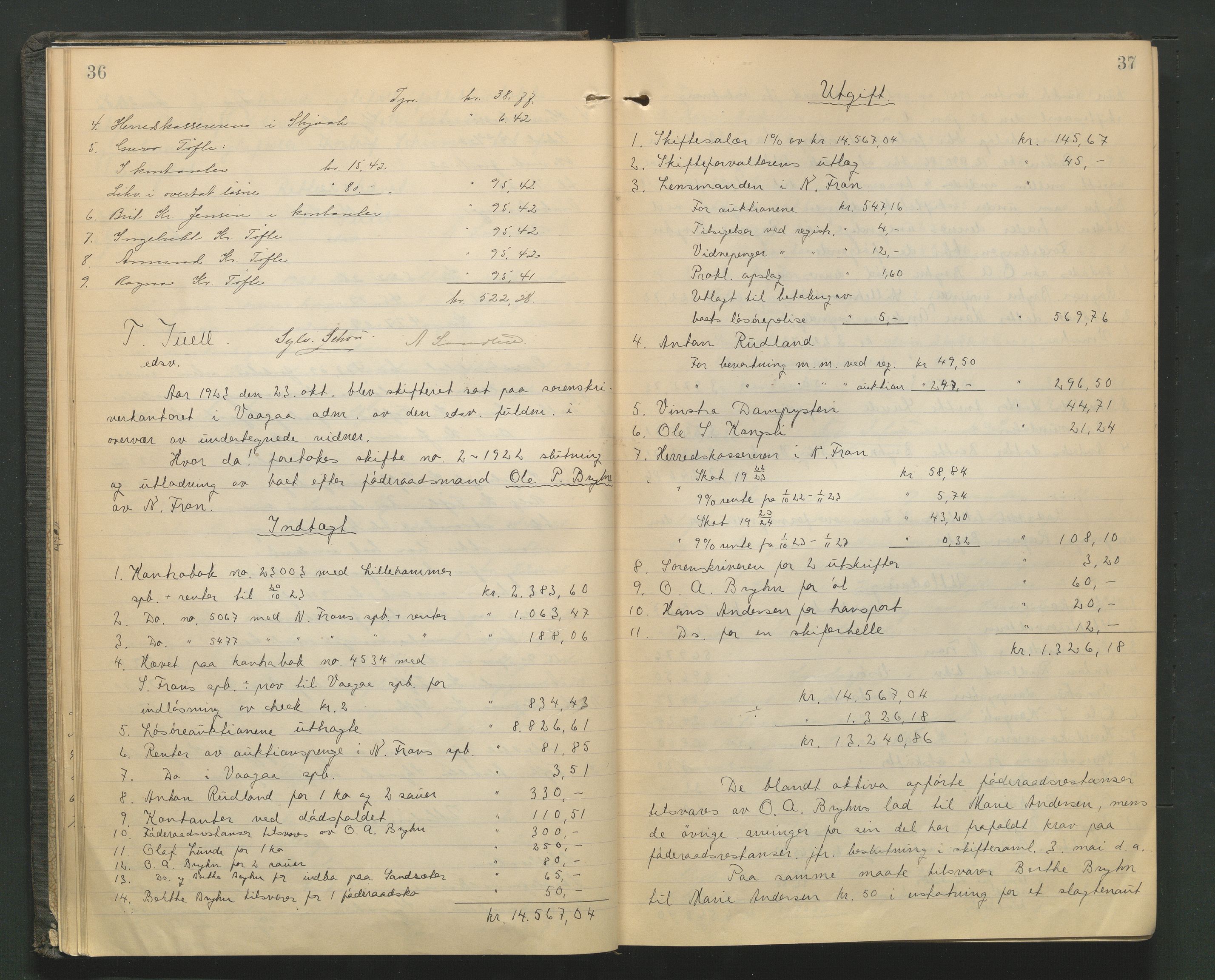Nord-Gudbrandsdal tingrett, AV/SAH-TING-002/J/Jd/L0006: Skifteutlodningsprotokoll, 1923-1928, p. 36-37