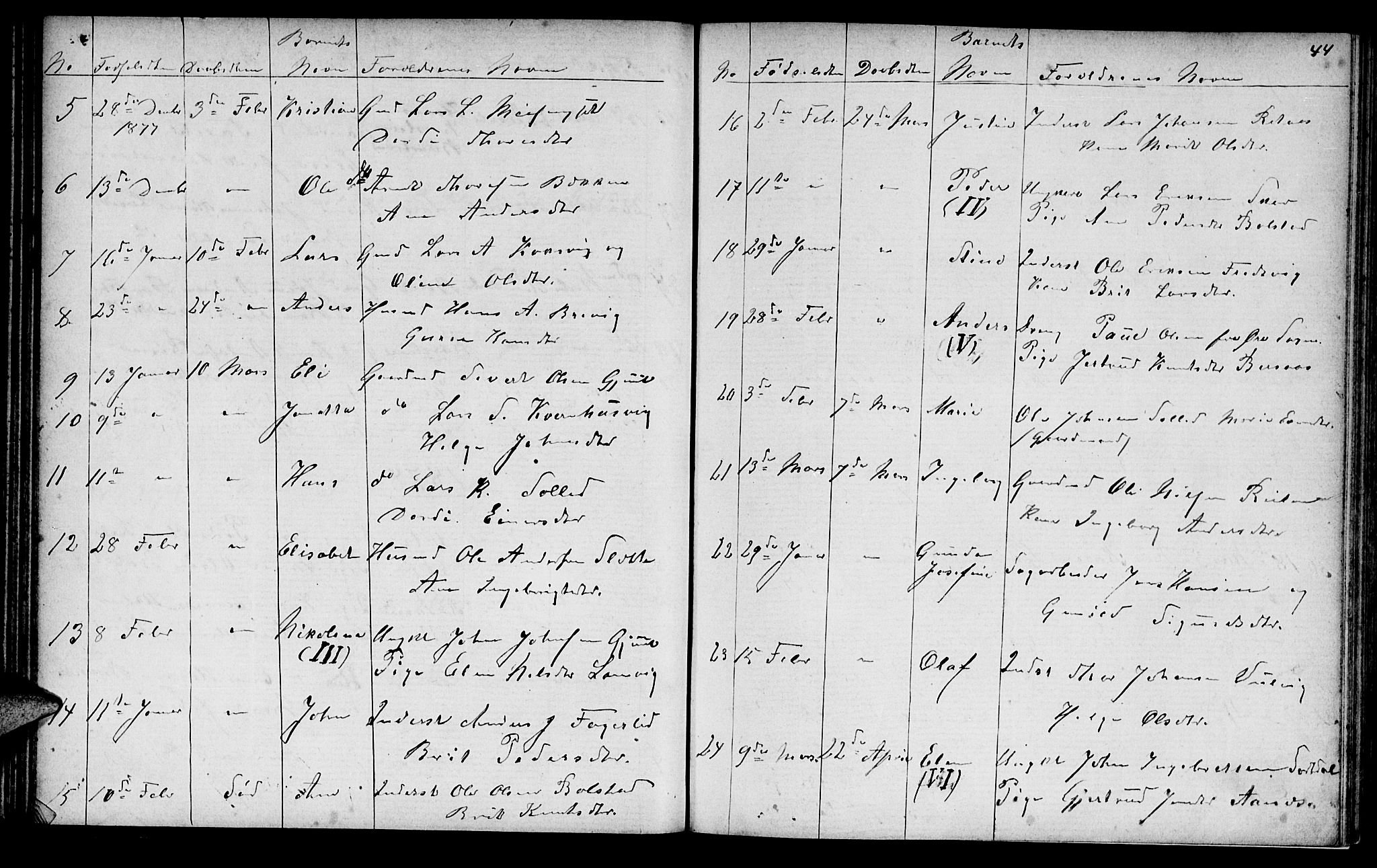 Ministerialprotokoller, klokkerbøker og fødselsregistre - Møre og Romsdal, AV/SAT-A-1454/586/L0991: Parish register (copy) no. 586C02, 1862-1892, p. 44