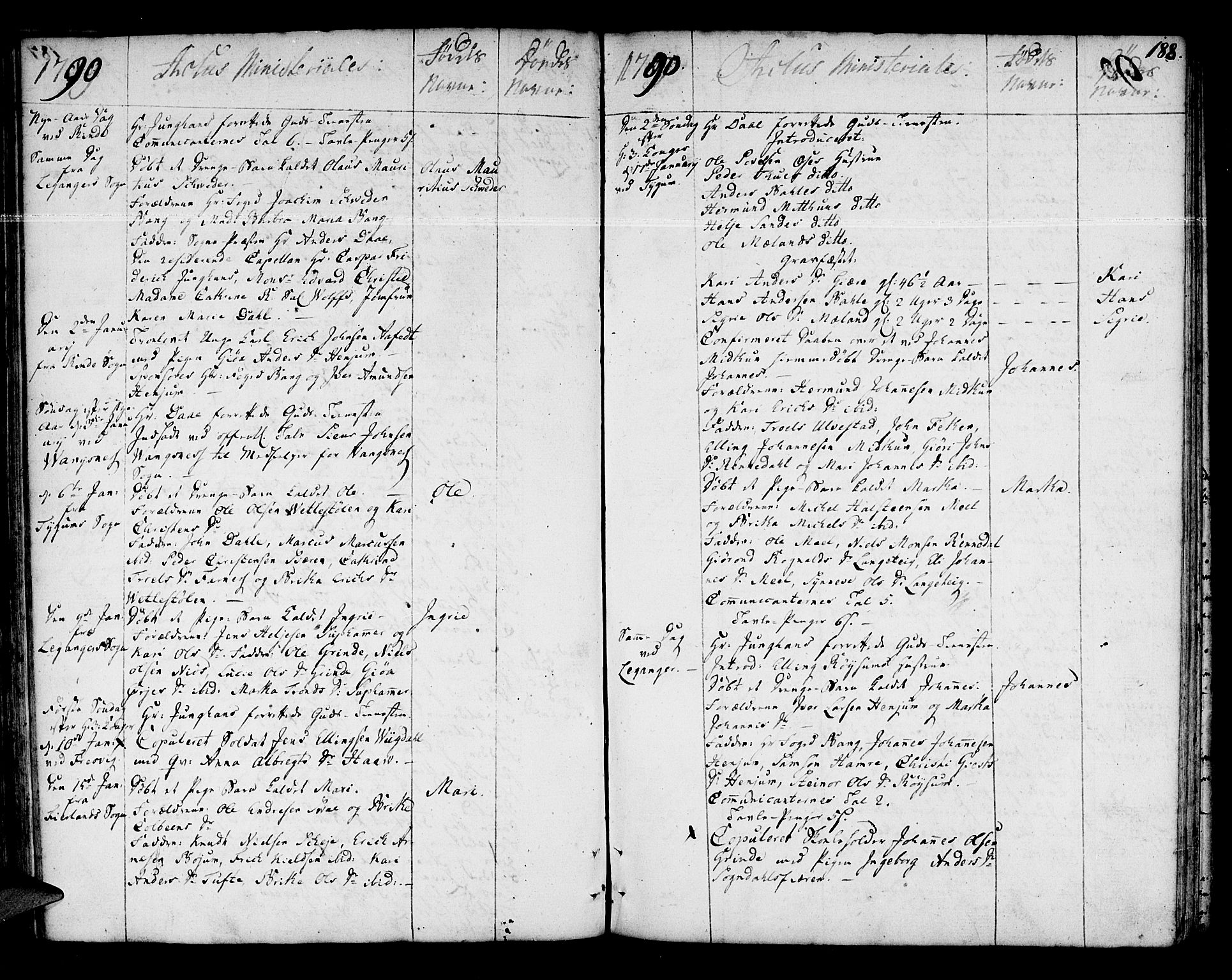 Leikanger sokneprestembete, AV/SAB-A-81001/H/Haa/Haaa/L0004: Parish register (official) no. A 4, 1770-1791, p. 188