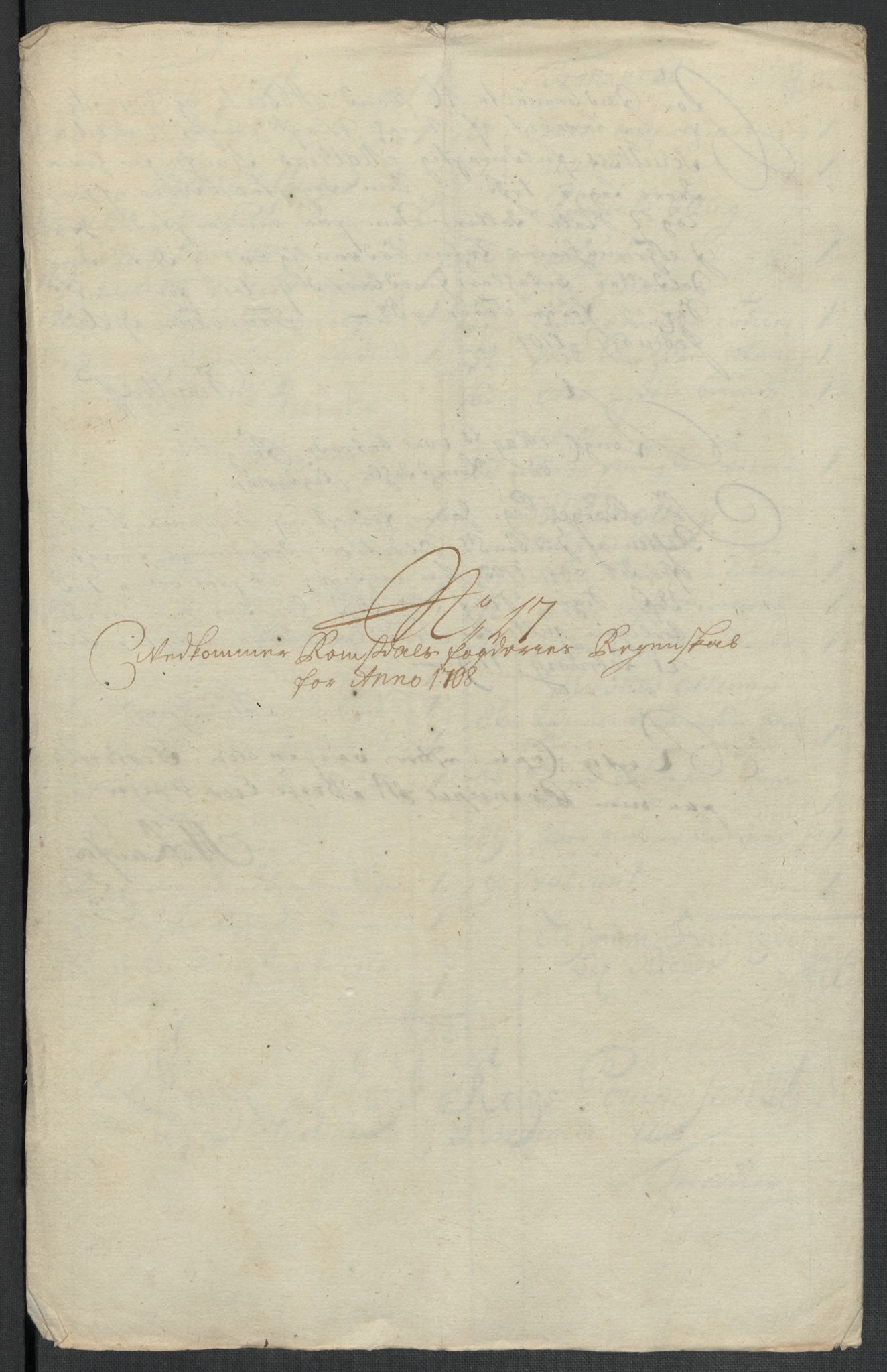 Rentekammeret inntil 1814, Reviderte regnskaper, Fogderegnskap, AV/RA-EA-4092/R55/L3658: Fogderegnskap Romsdal, 1707-1708, p. 309