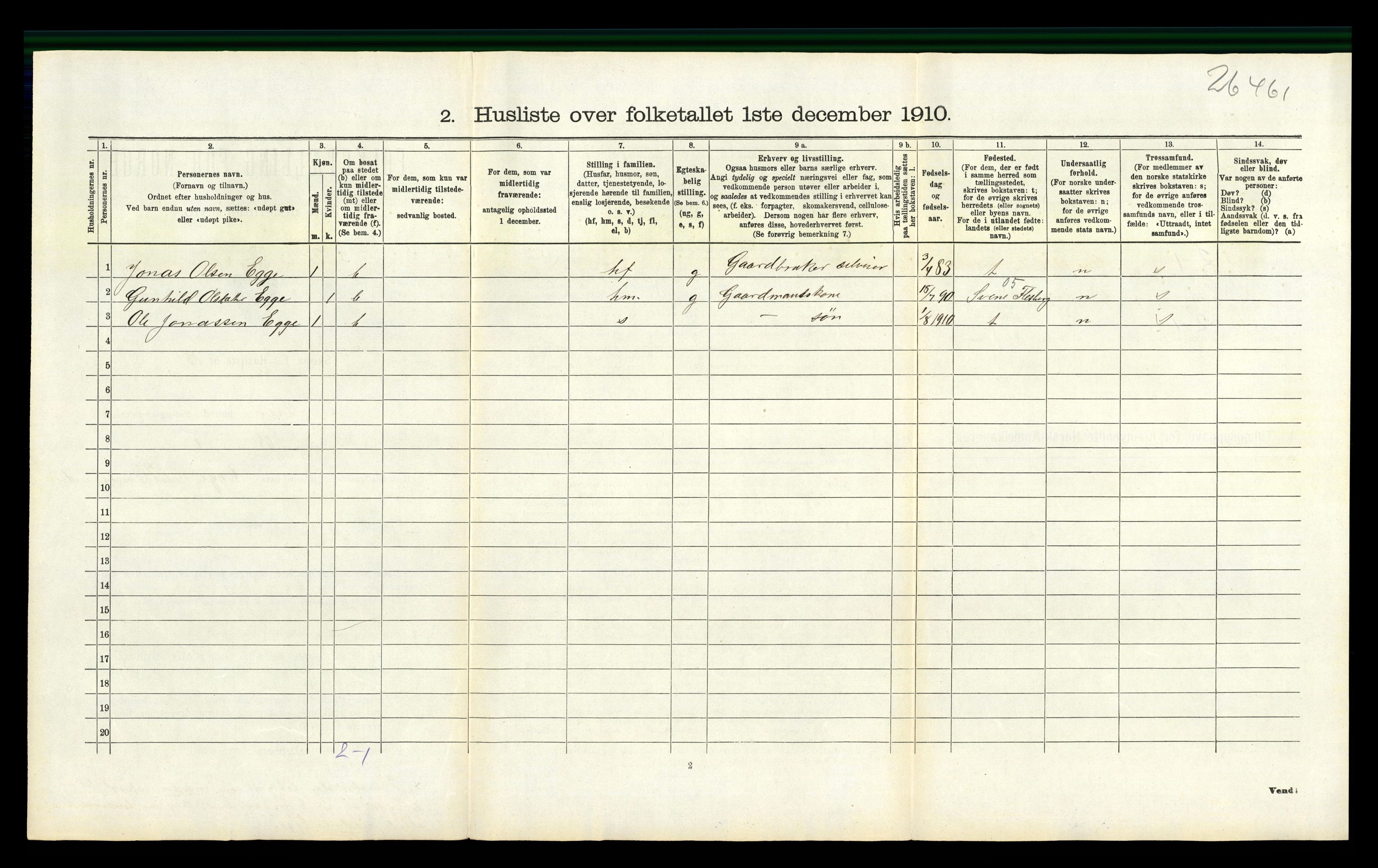 RA, 1910 census for Lier, 1910, p. 1031