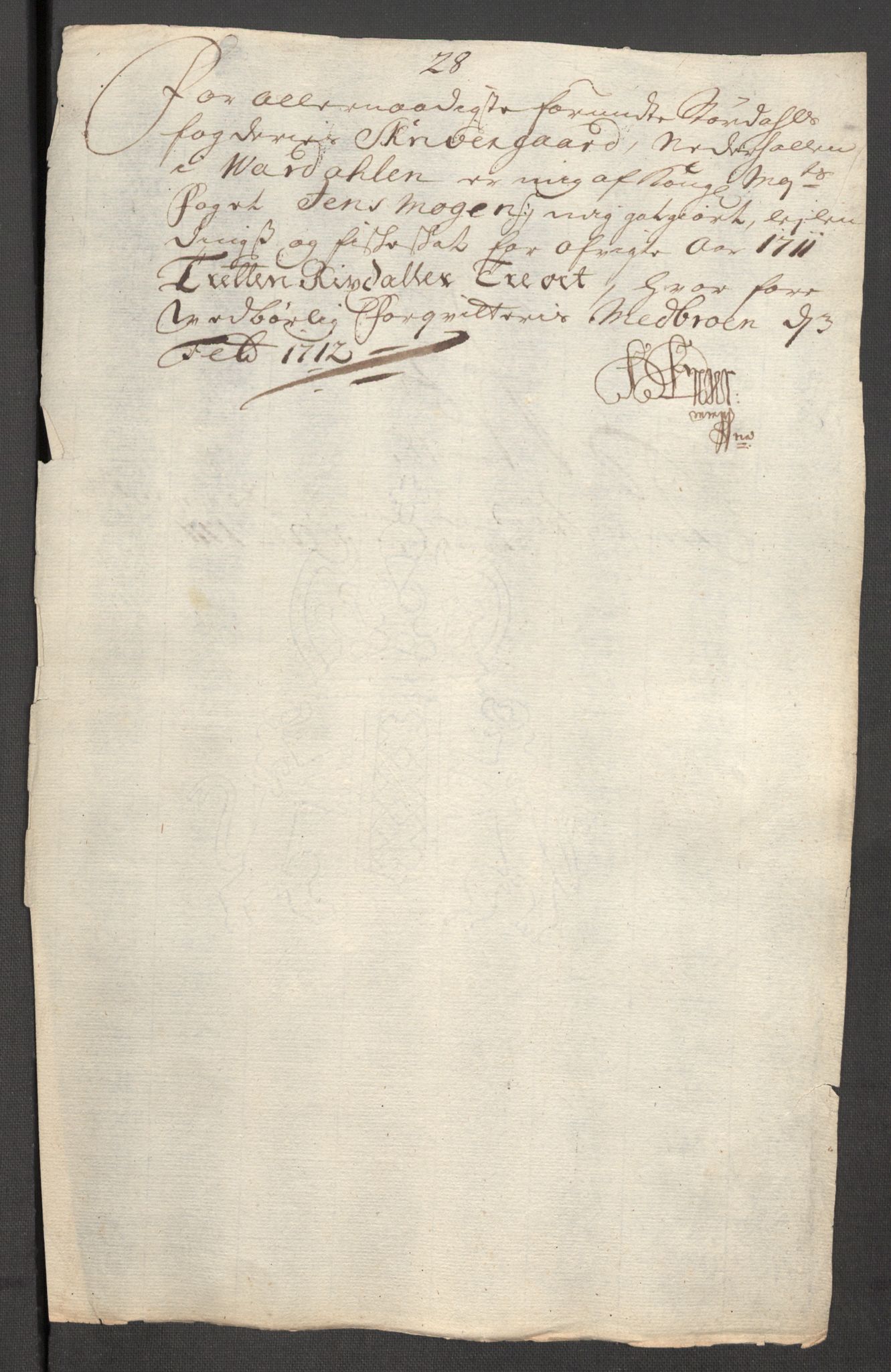 Rentekammeret inntil 1814, Reviderte regnskaper, Fogderegnskap, AV/RA-EA-4092/R62/L4201: Fogderegnskap Stjørdal og Verdal, 1711, p. 218