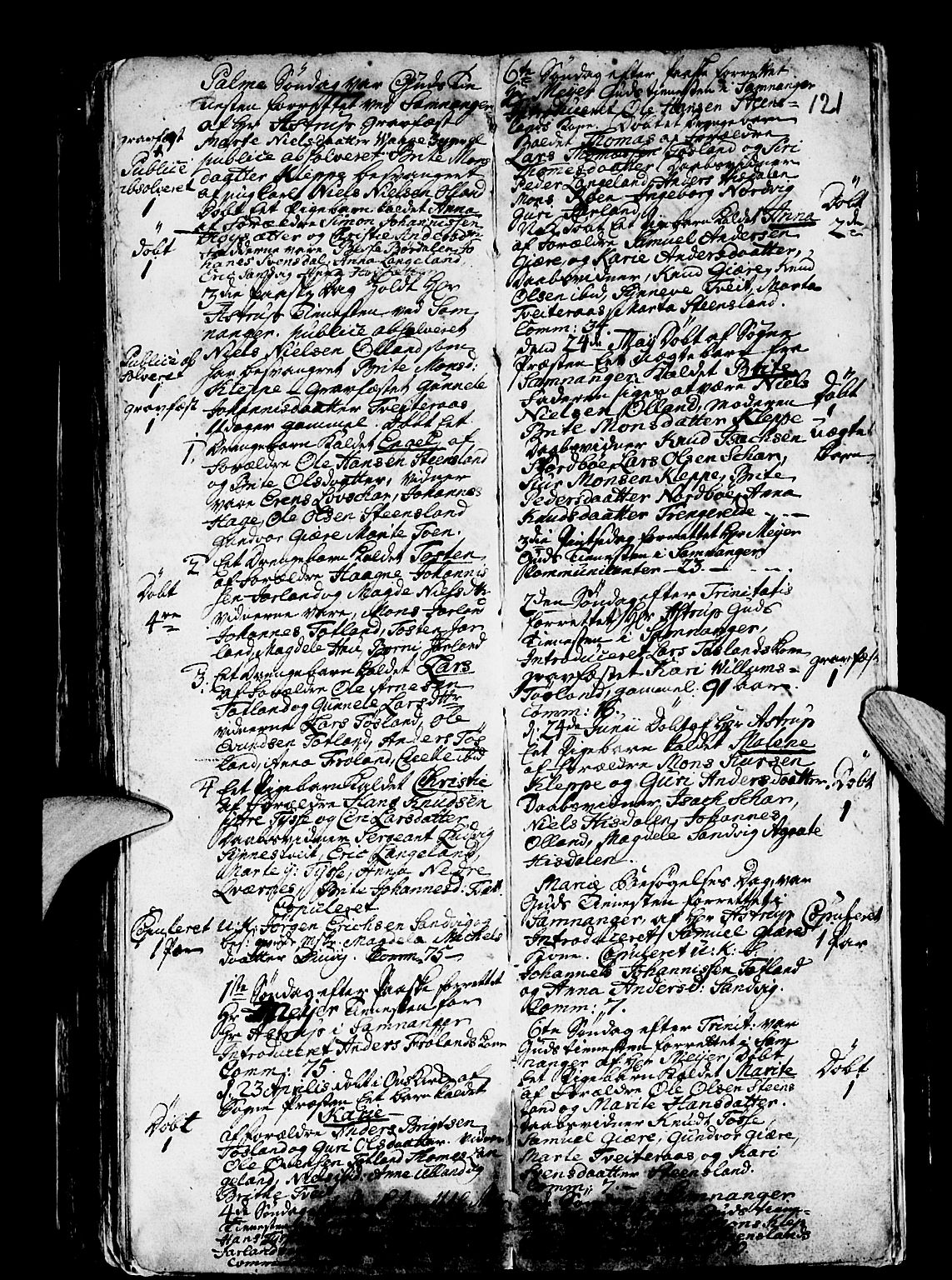 Os sokneprestembete, SAB/A-99929: Parish register (official) no. A 4, 1669-1760, p. 121