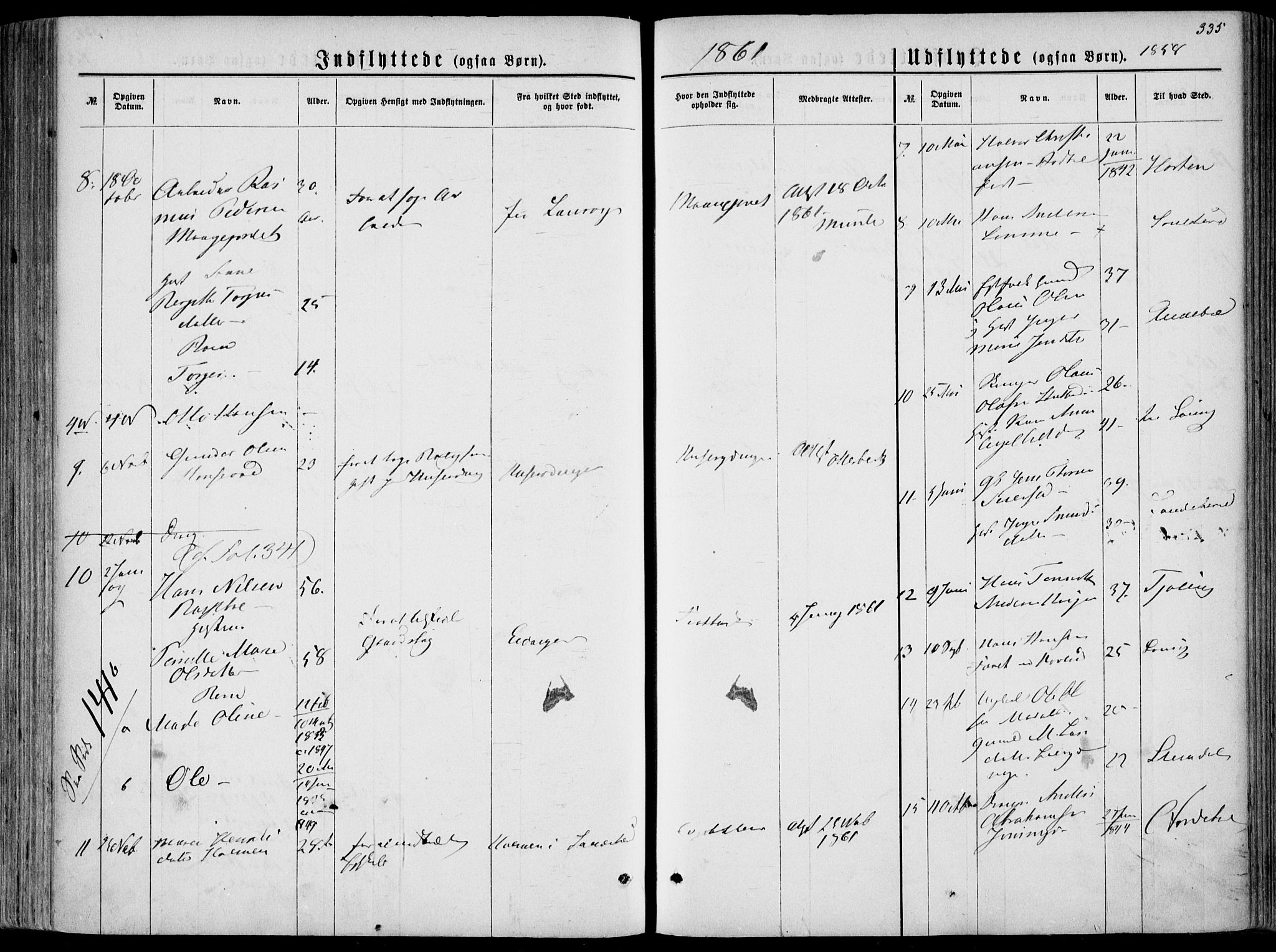 Hedrum kirkebøker, AV/SAKO-A-344/F/Fa/L0007: Parish register (official) no. I 7, 1857-1868, p. 335