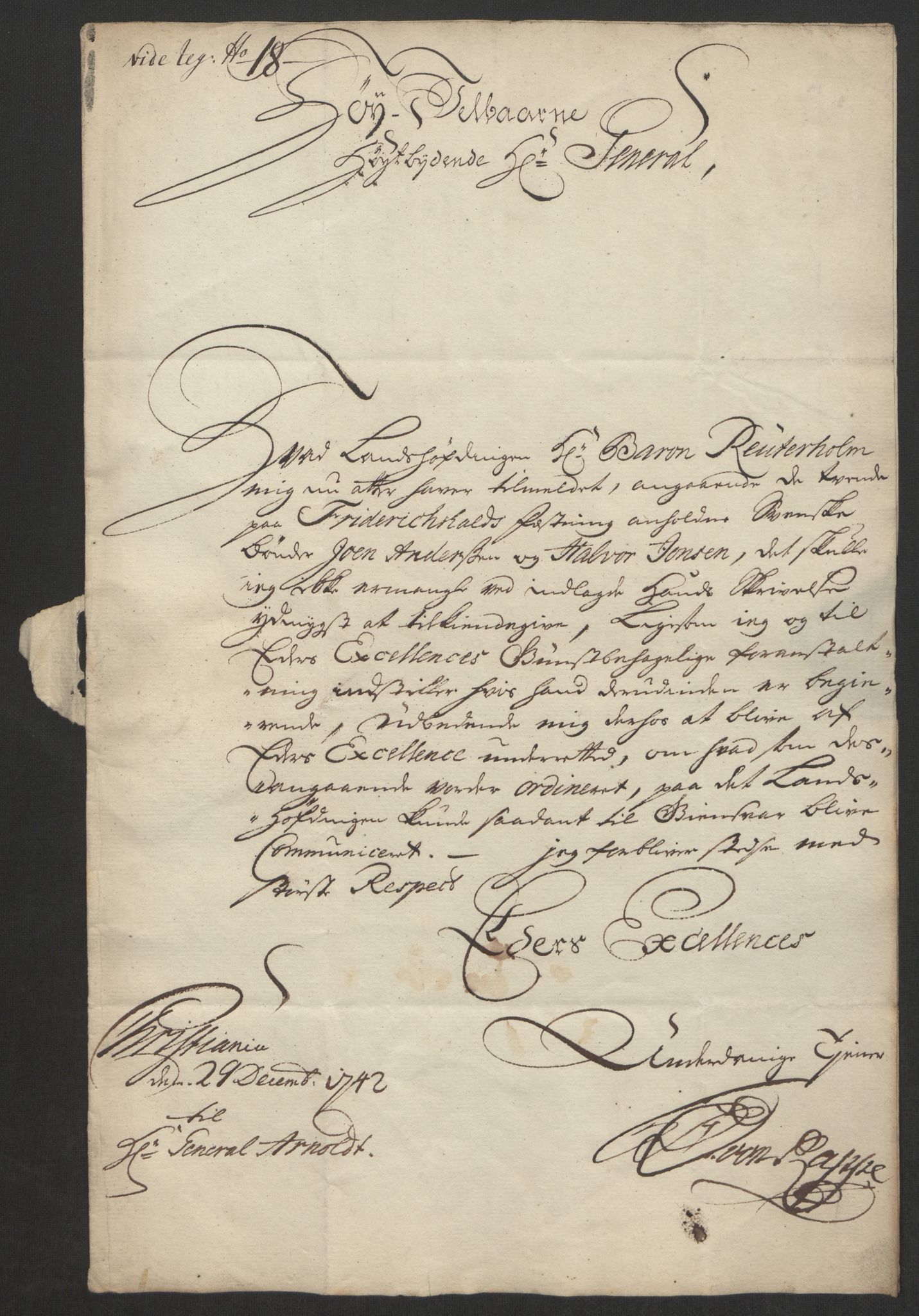 Kommanderende general (KG I) med Det norske krigsdirektorium, AV/RA-EA-5419/D/L0062: Stattholderens, stiftamtmenns og amtmenns brev, 1741-1745, p. 128