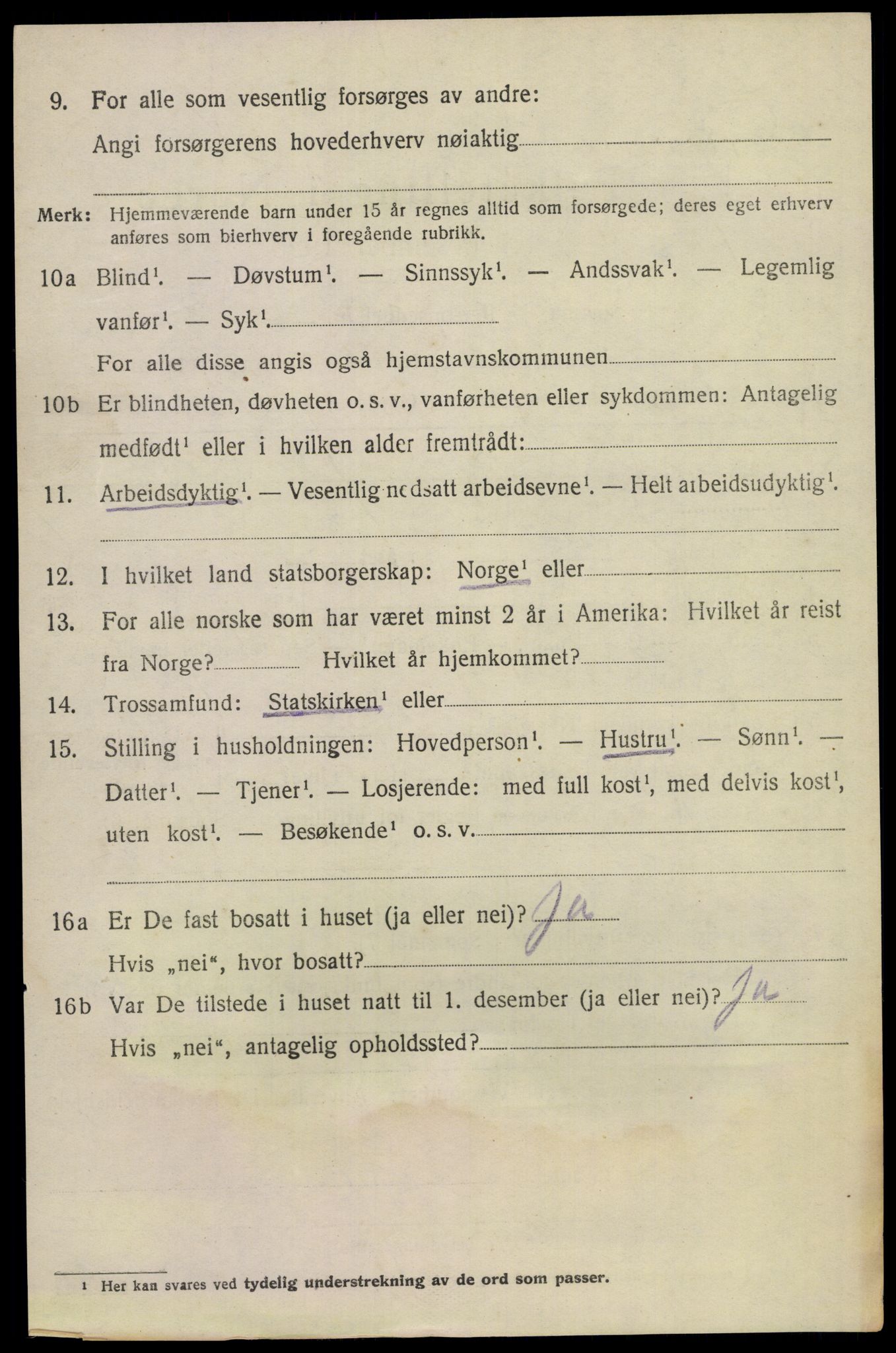 SAKO, 1920 census for Lunde, 1920, p. 3838