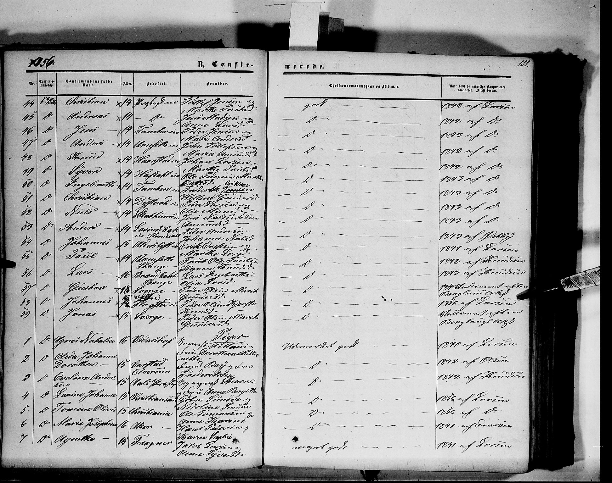 Vang prestekontor, Hedmark, AV/SAH-PREST-008/H/Ha/Haa/L0012: Parish register (official) no. 12, 1855-1870, p. 151