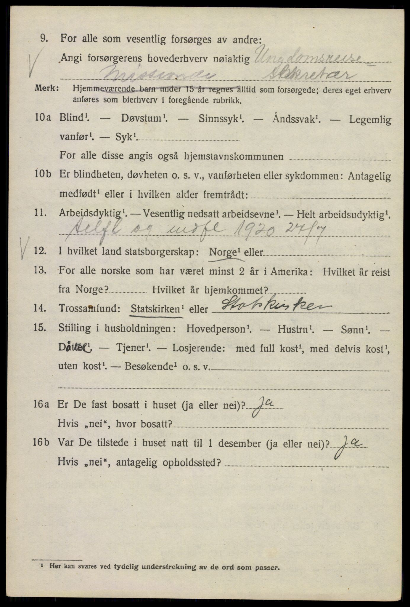 SAO, 1920 census for Kristiania, 1920, p. 570012