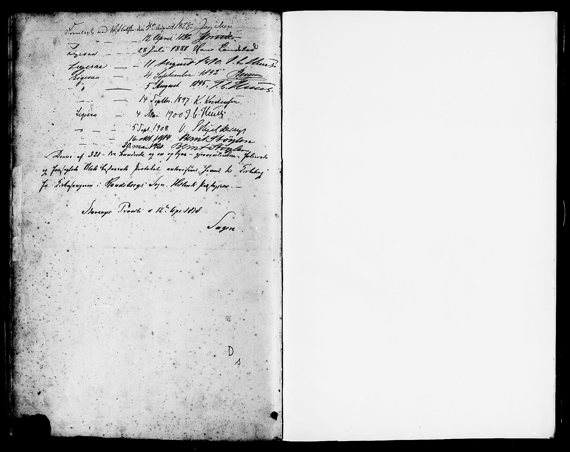 Hetland sokneprestkontor, SAST/A-101826/30/30BB/L0006: Parish register (copy) no. B 6, 1878-1921, p. 322