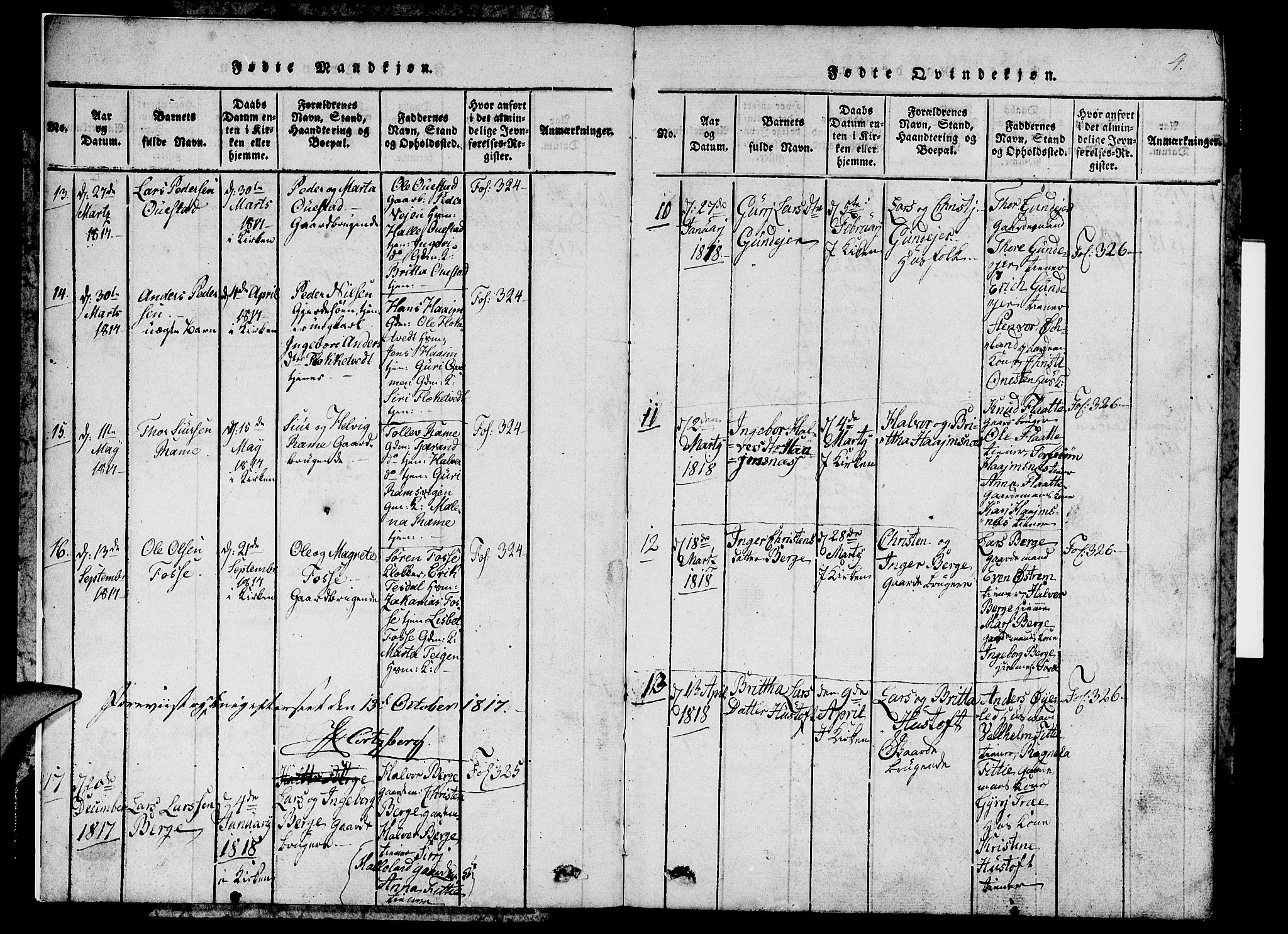 Etne sokneprestembete, SAB/A-75001/H/Hab: Parish register (copy) no. C 1, 1816-1841, p. 4