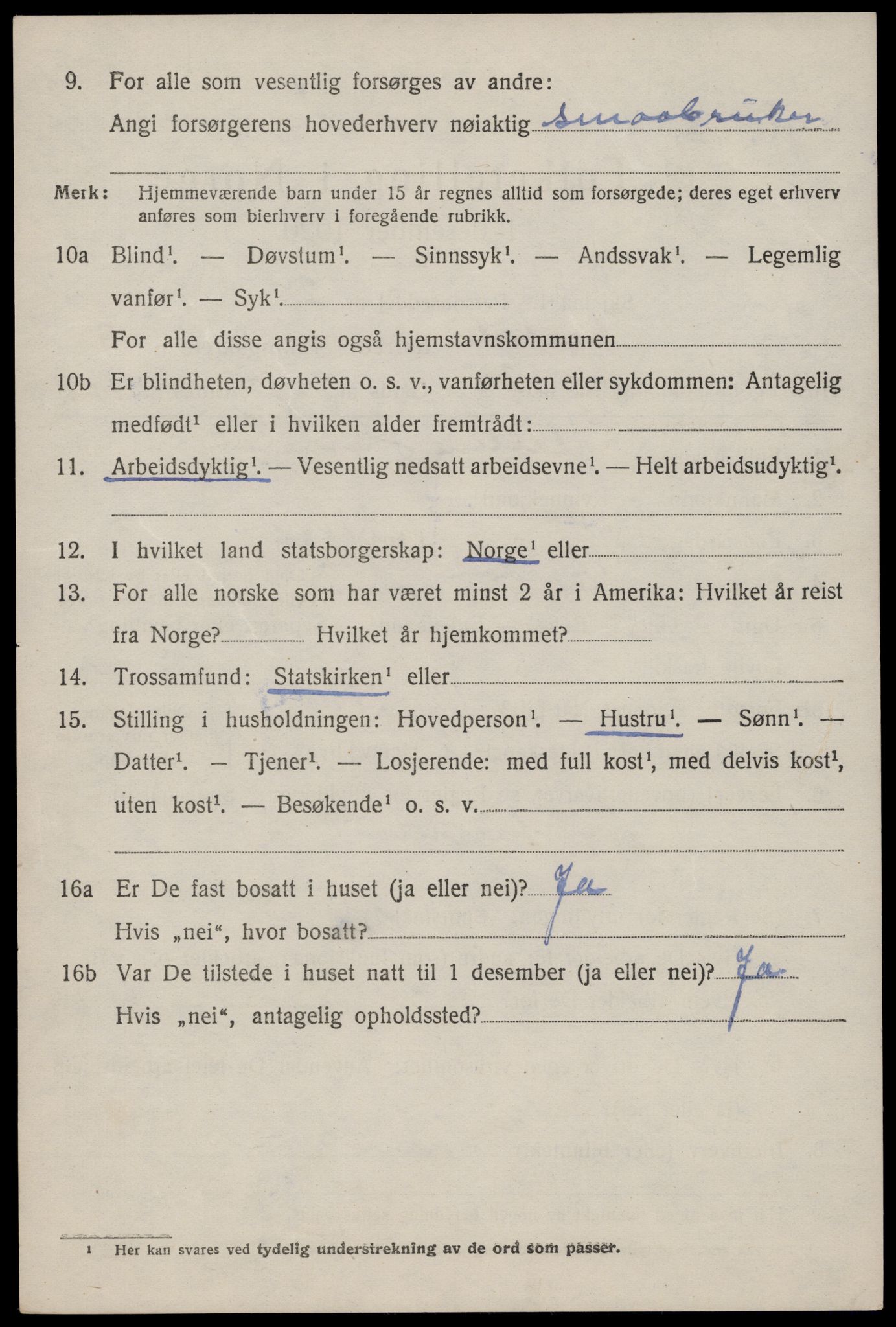 SAST, 1920 census for Årdal, 1920, p. 1165