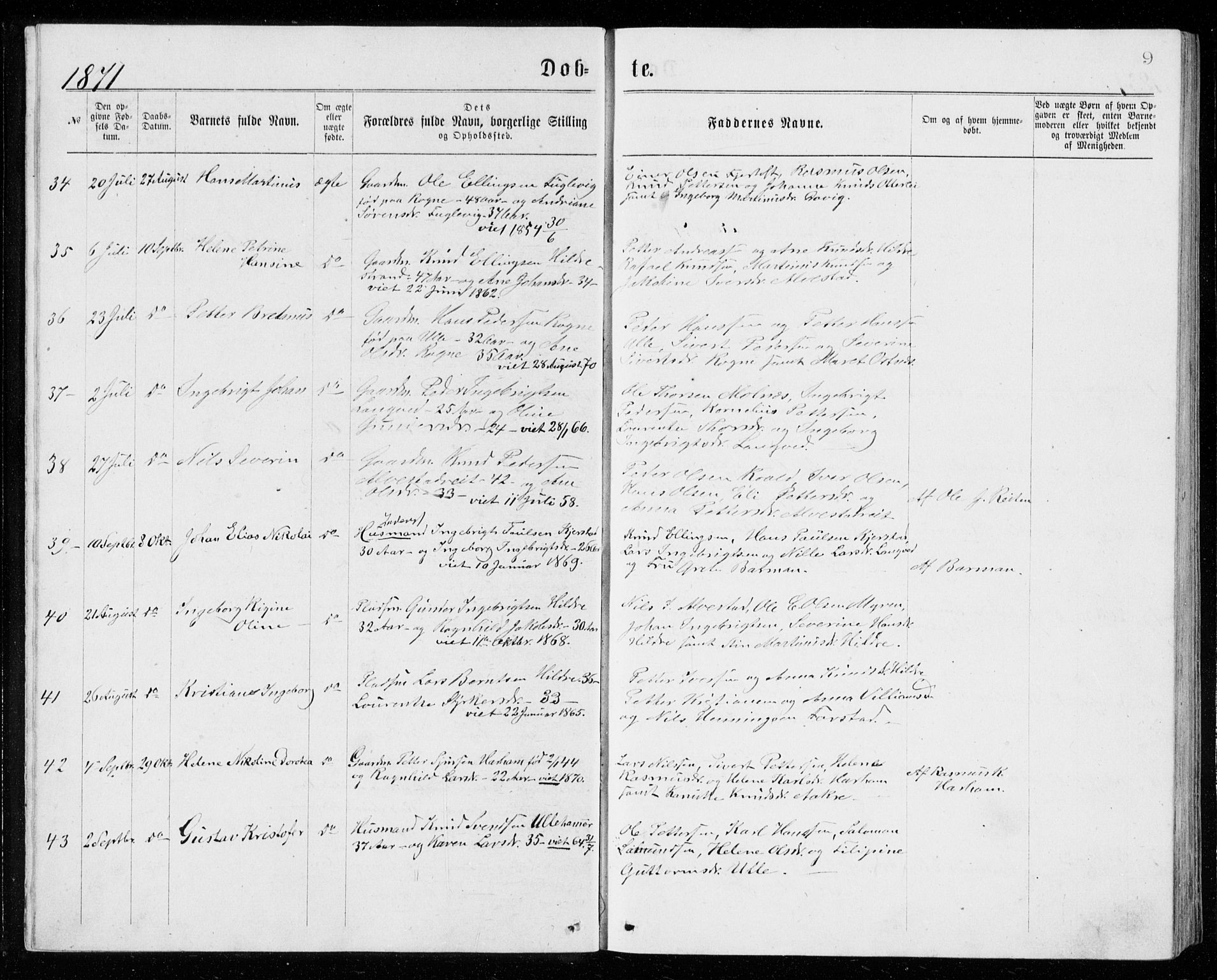 Ministerialprotokoller, klokkerbøker og fødselsregistre - Møre og Romsdal, AV/SAT-A-1454/536/L0509: Parish register (copy) no. 536C04, 1871-1881, p. 9