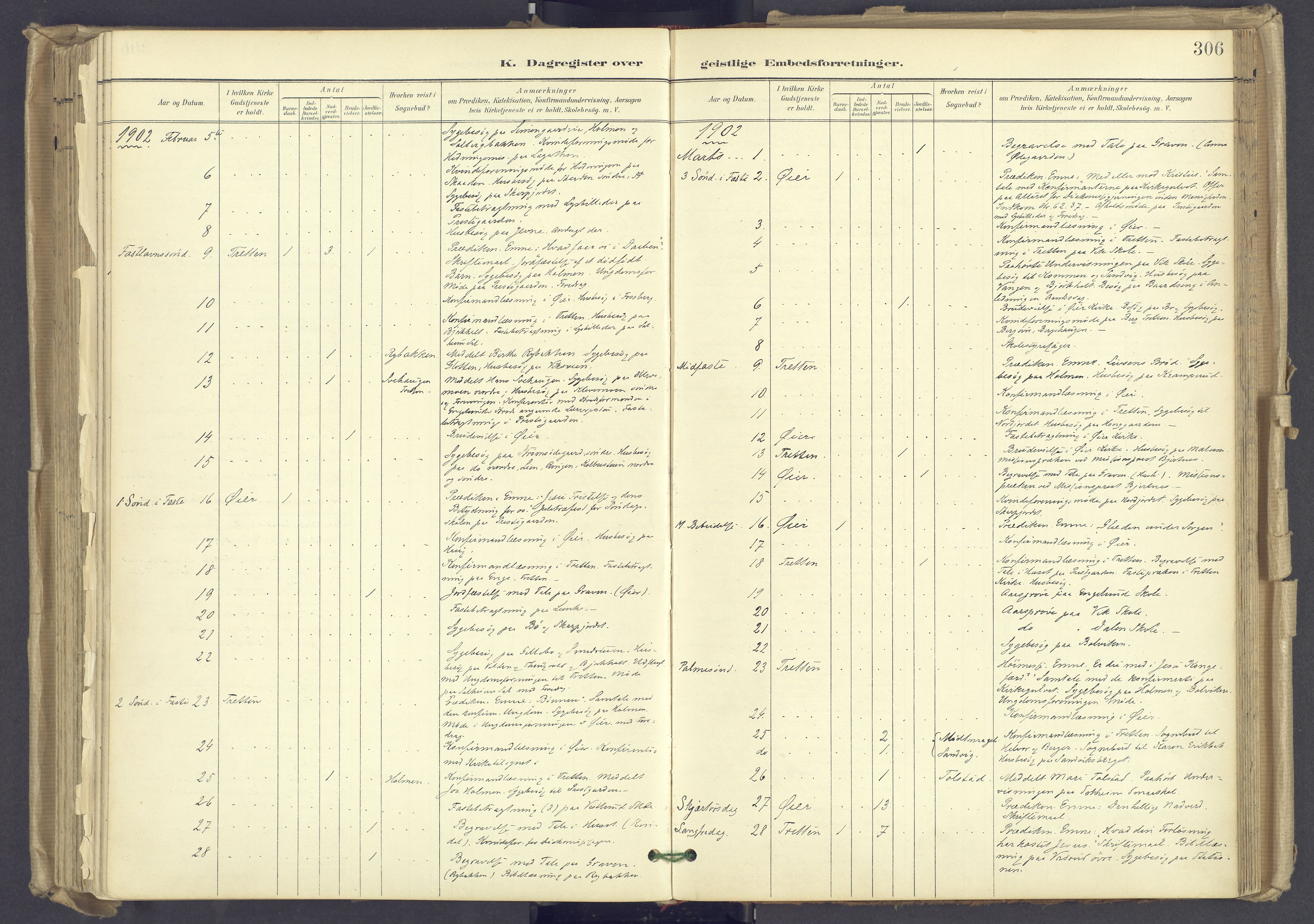 Øyer prestekontor, SAH/PREST-084/H/Ha/Haa/L0012: Parish register (official) no. 12, 1897-1920, p. 306