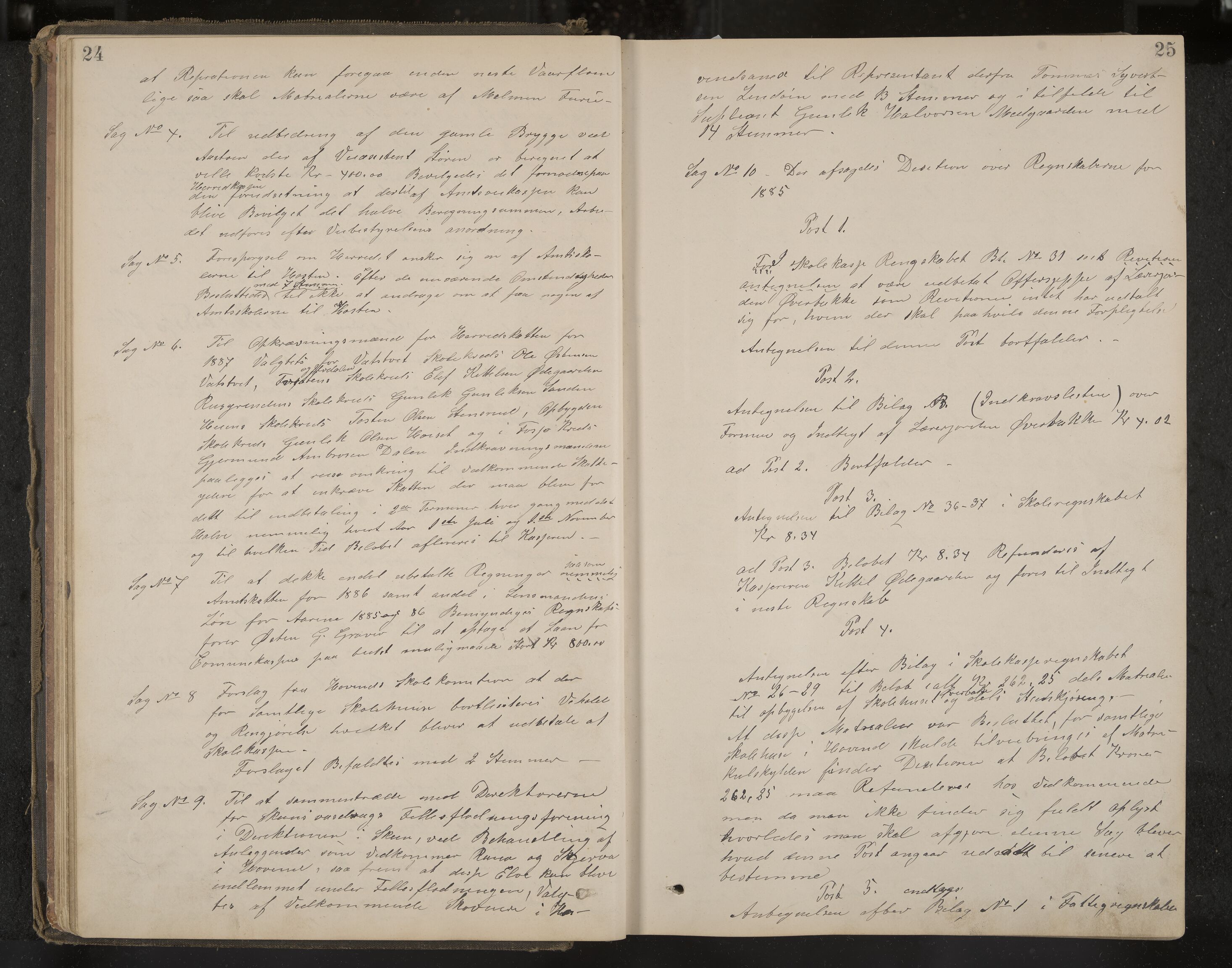 Hovin formannskap og sentraladministrasjon, IKAK/0825021/A/L0001: Møtebok, 1886-1908, p. 24-25