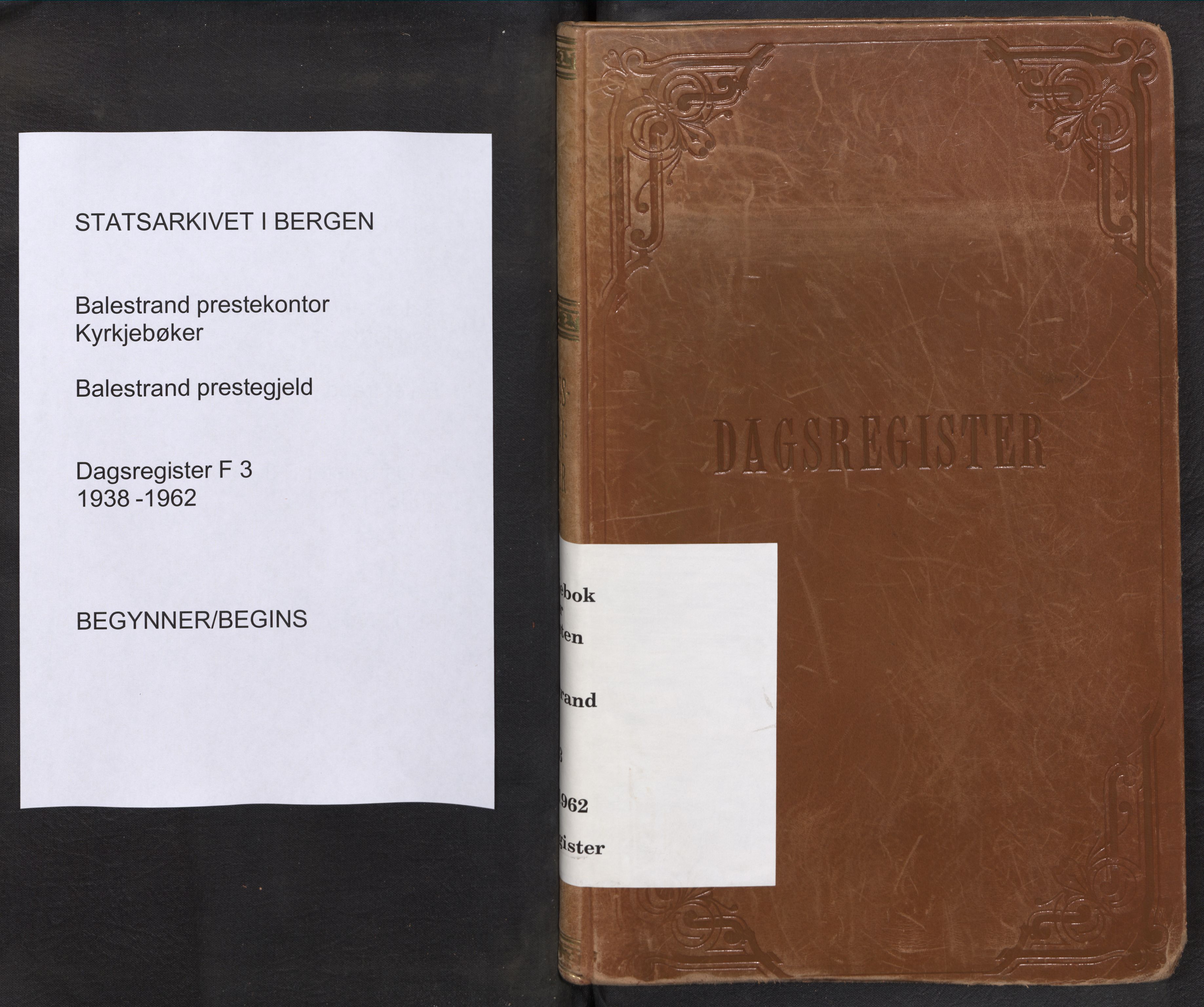 Balestrand sokneprestembete, SAB/A-79601/H/Haa/Haaf/L0003: Diary records no. F 3, 1938-1962