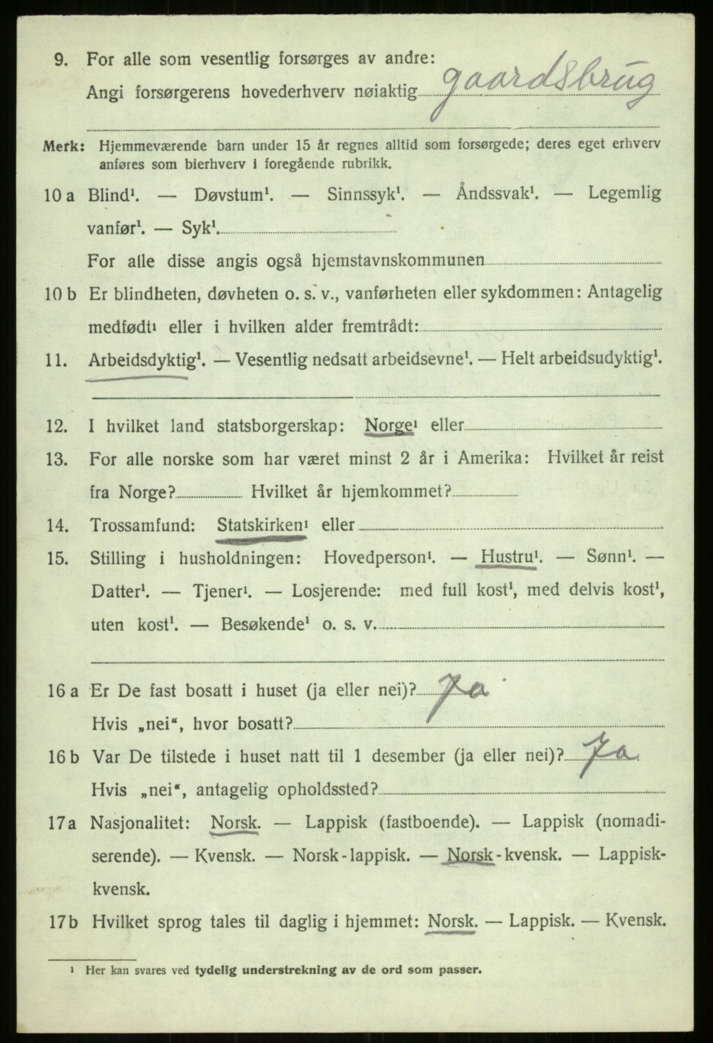 SATØ, 1920 census for Balsfjord, 1920, p. 3863