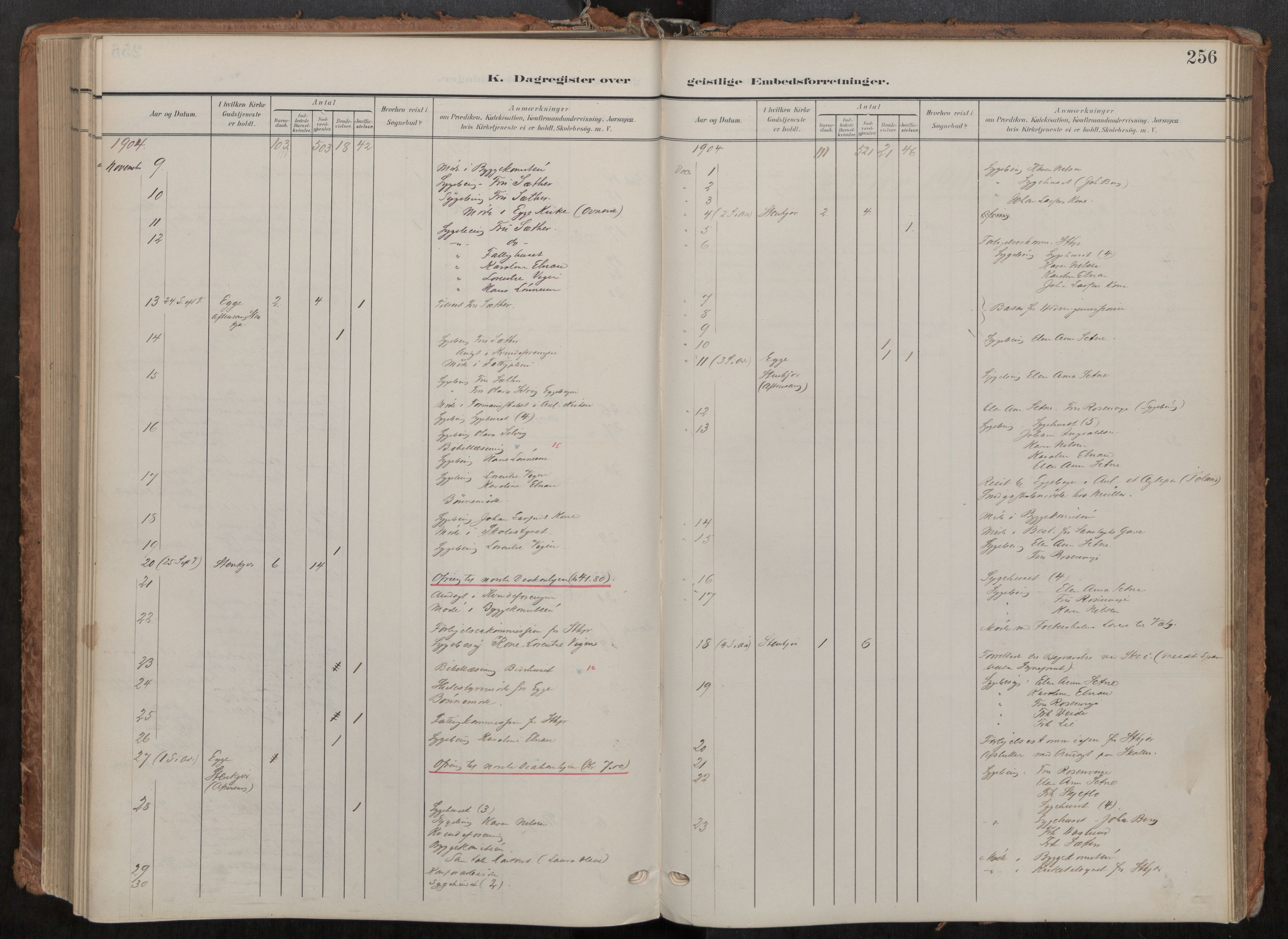 Steinkjer sokneprestkontor, AV/SAT-A-1541/01/H/Ha/Haa/L0001: Parish register (official) no. 1, 1904-1912, p. 256