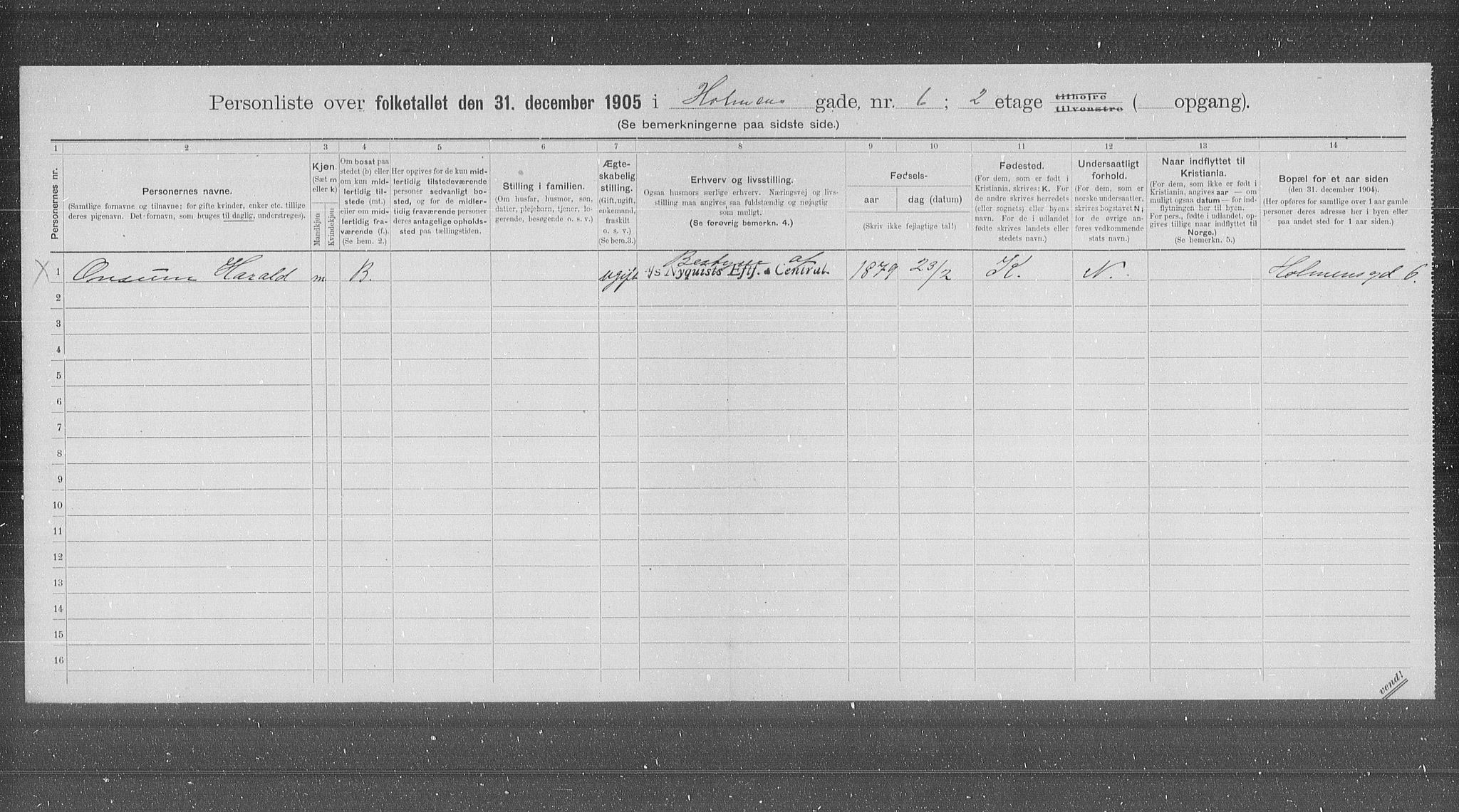 OBA, Municipal Census 1905 for Kristiania, 1905, p. 21247