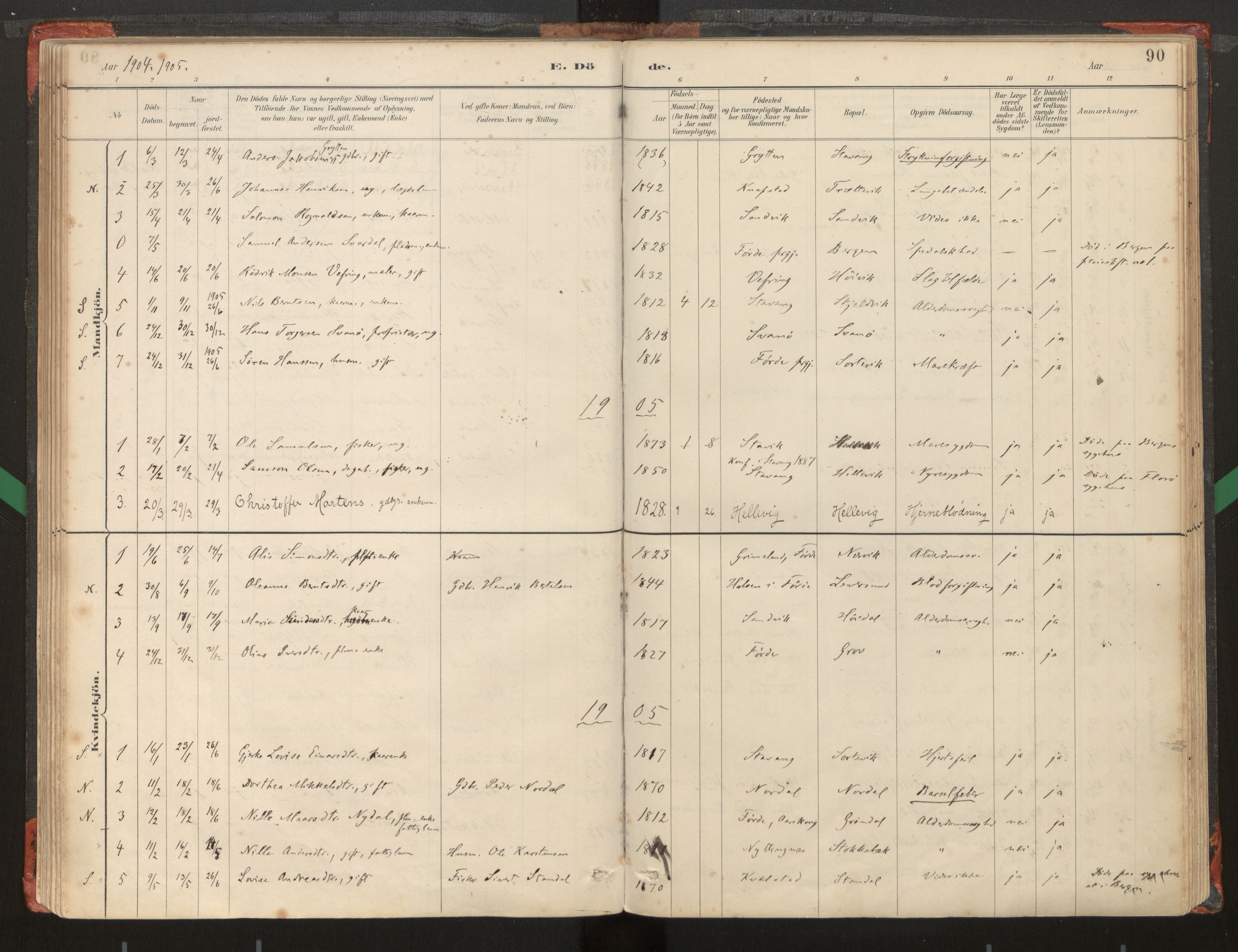 Kinn sokneprestembete, SAB/A-80801/H/Haa/Haad/L0006: Parish register (official) no. D 6, 1886-1945, p. 90