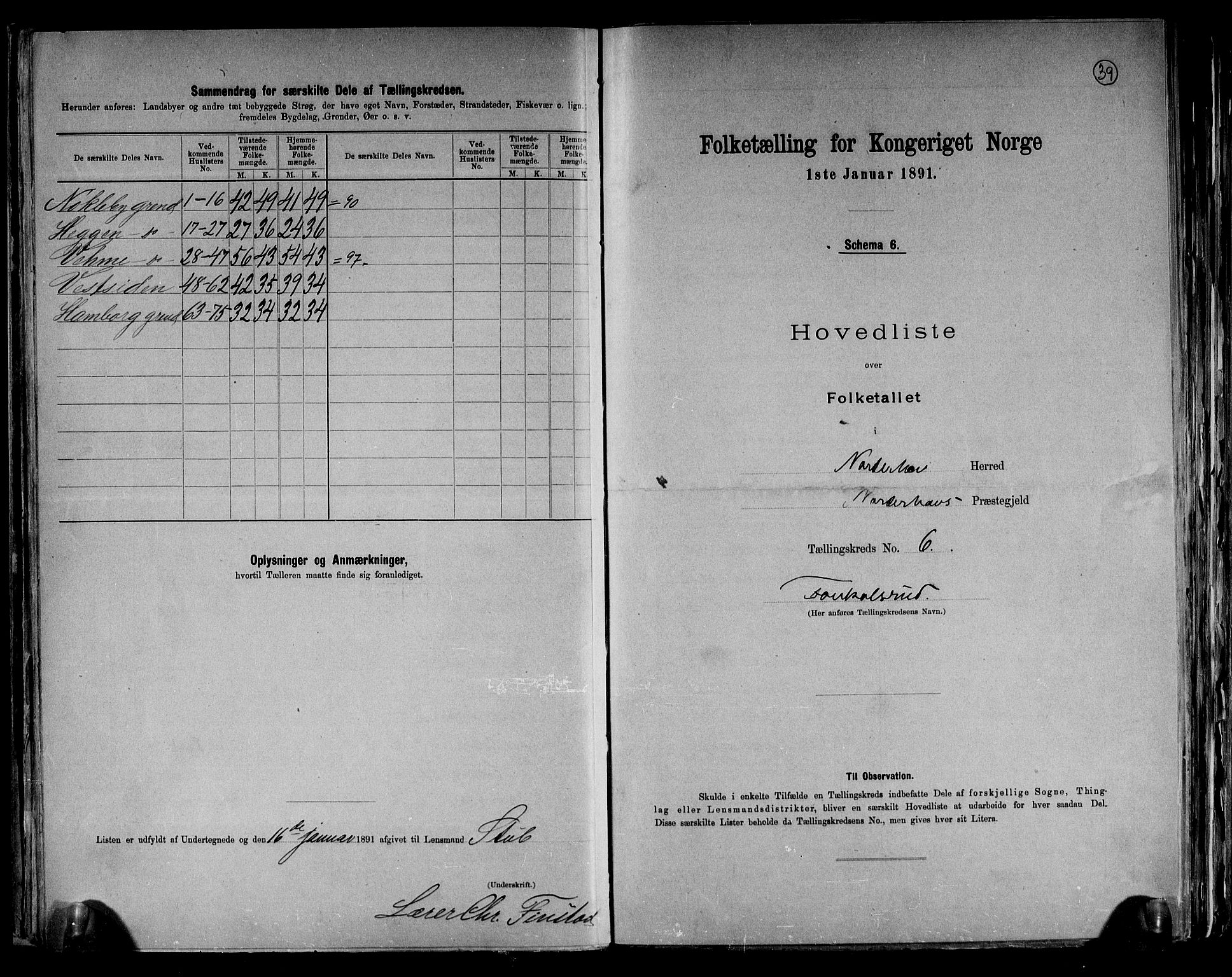 RA, 1891 census for 0613 Norderhov, 1891, p. 18