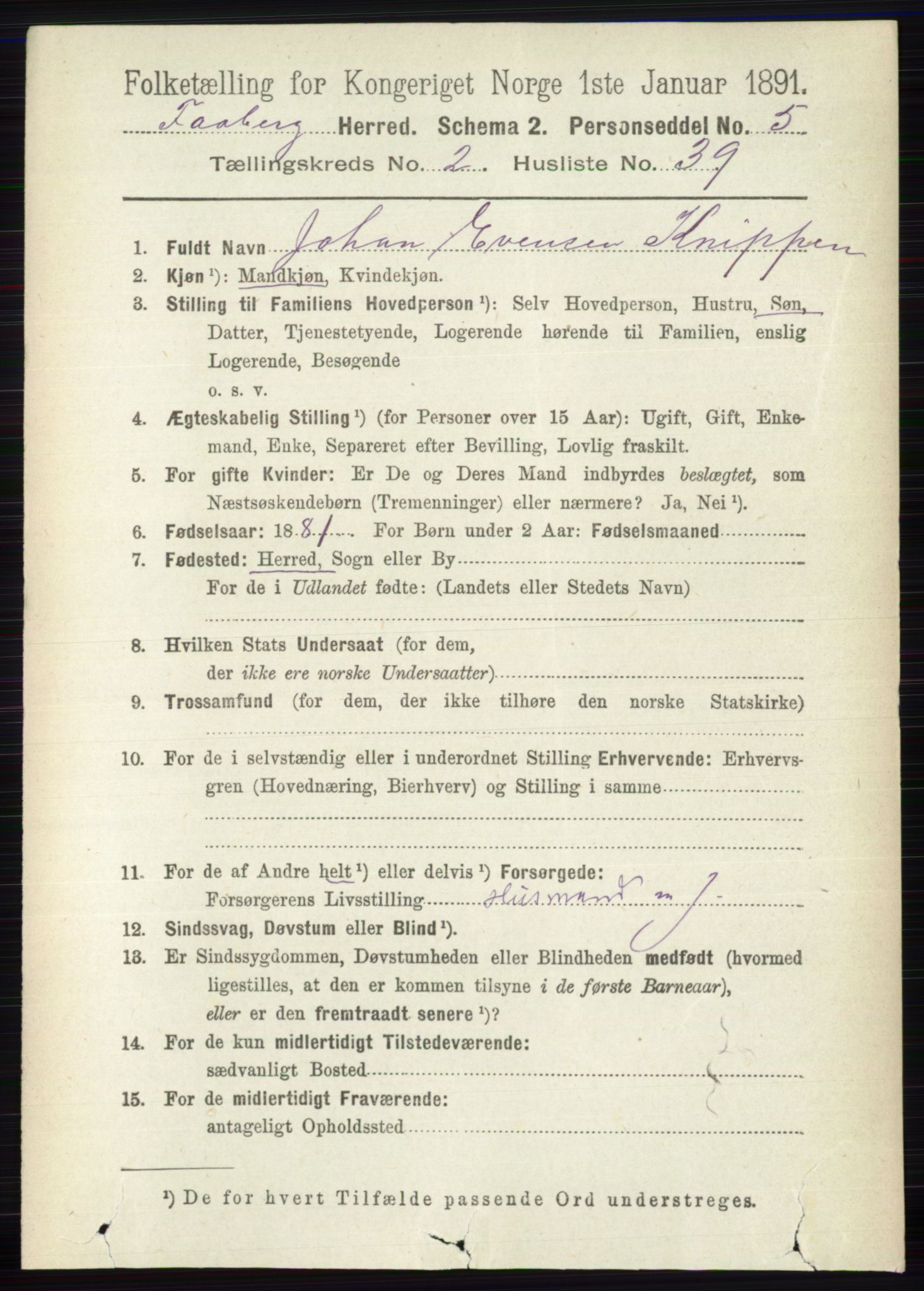 RA, 1891 census for 0524 Fåberg, 1891, p. 797