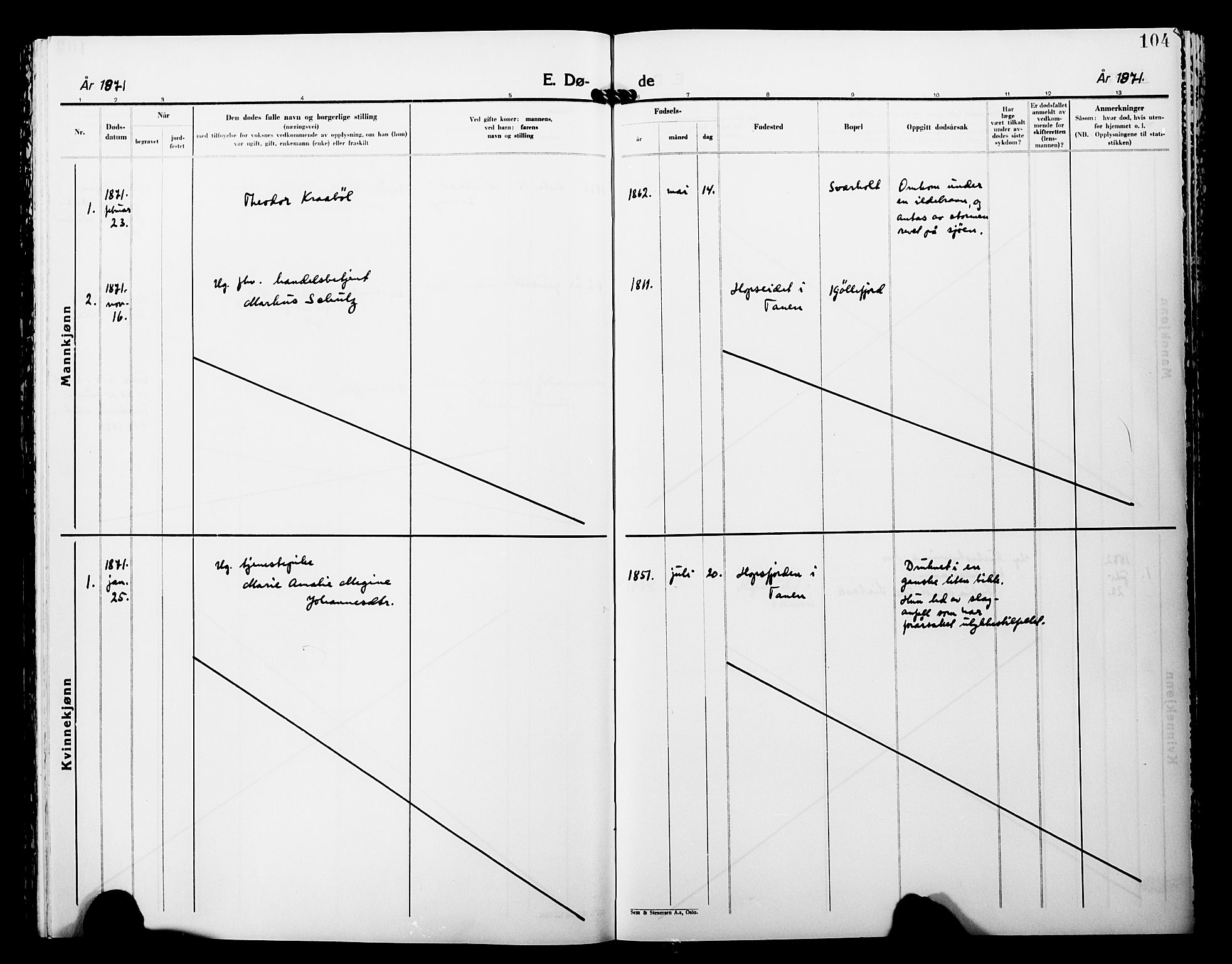 Lebesby sokneprestkontor, SATØ/S-1353/H/Ha/L0005kirke: Parish register (official) no. 5, 1870-1902, p. 104