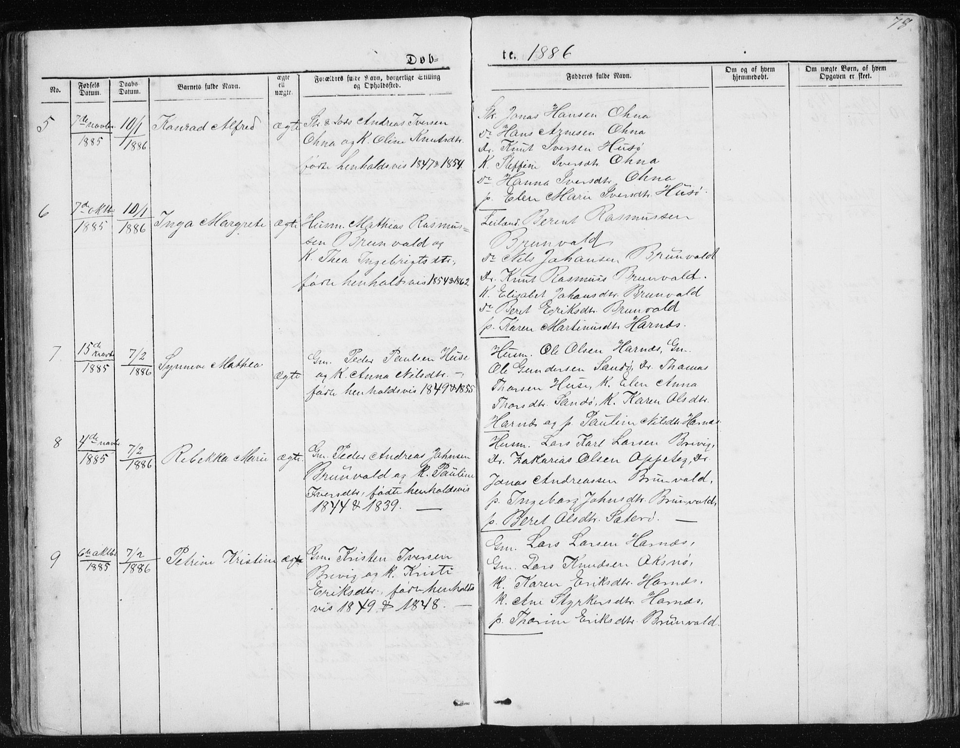 Ministerialprotokoller, klokkerbøker og fødselsregistre - Møre og Romsdal, SAT/A-1454/561/L0732: Parish register (copy) no. 561C02, 1867-1900, p. 78