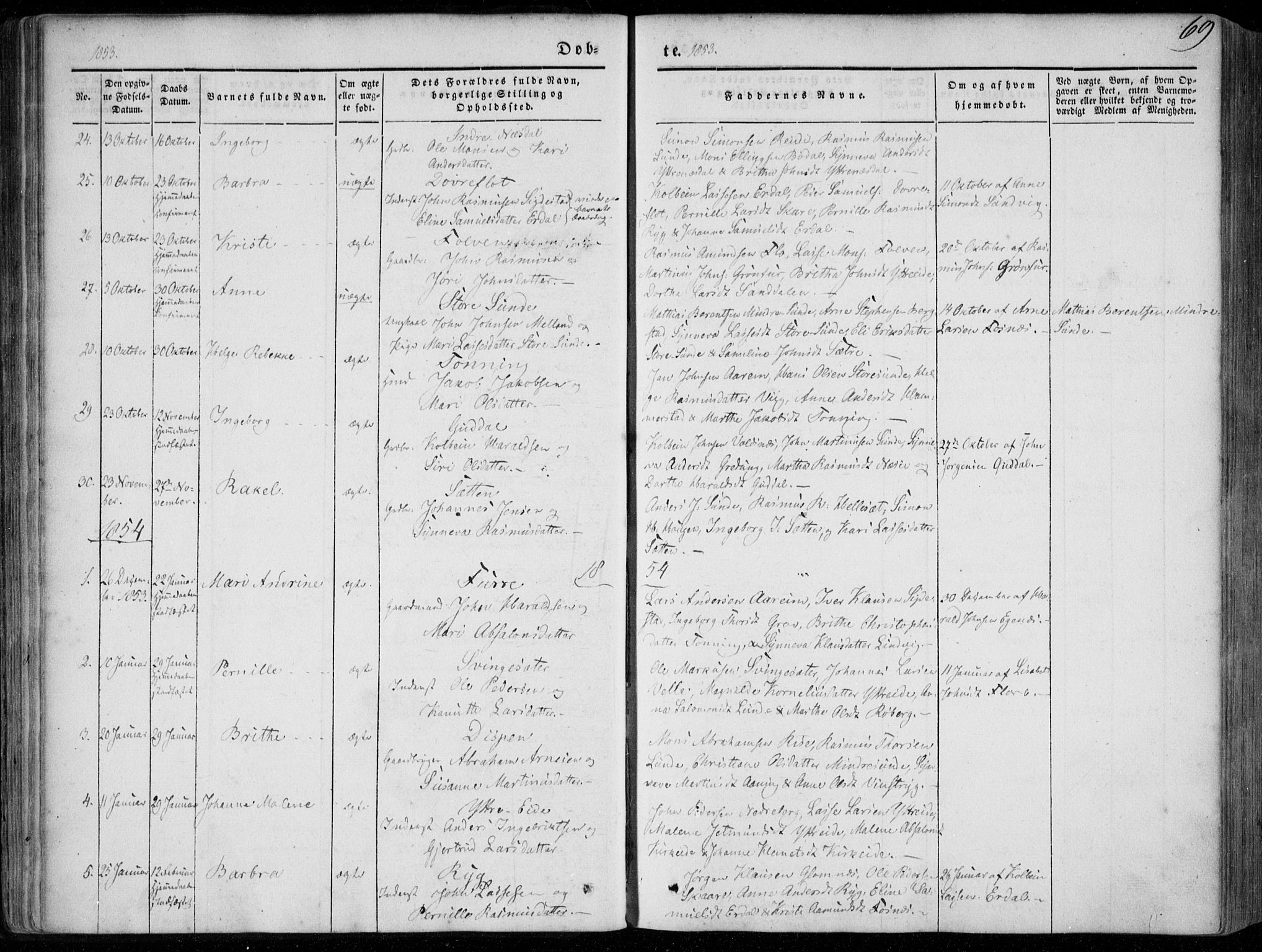 Stryn Sokneprestembete, SAB/A-82501: Parish register (official) no. A 2, 1844-1861, p. 69