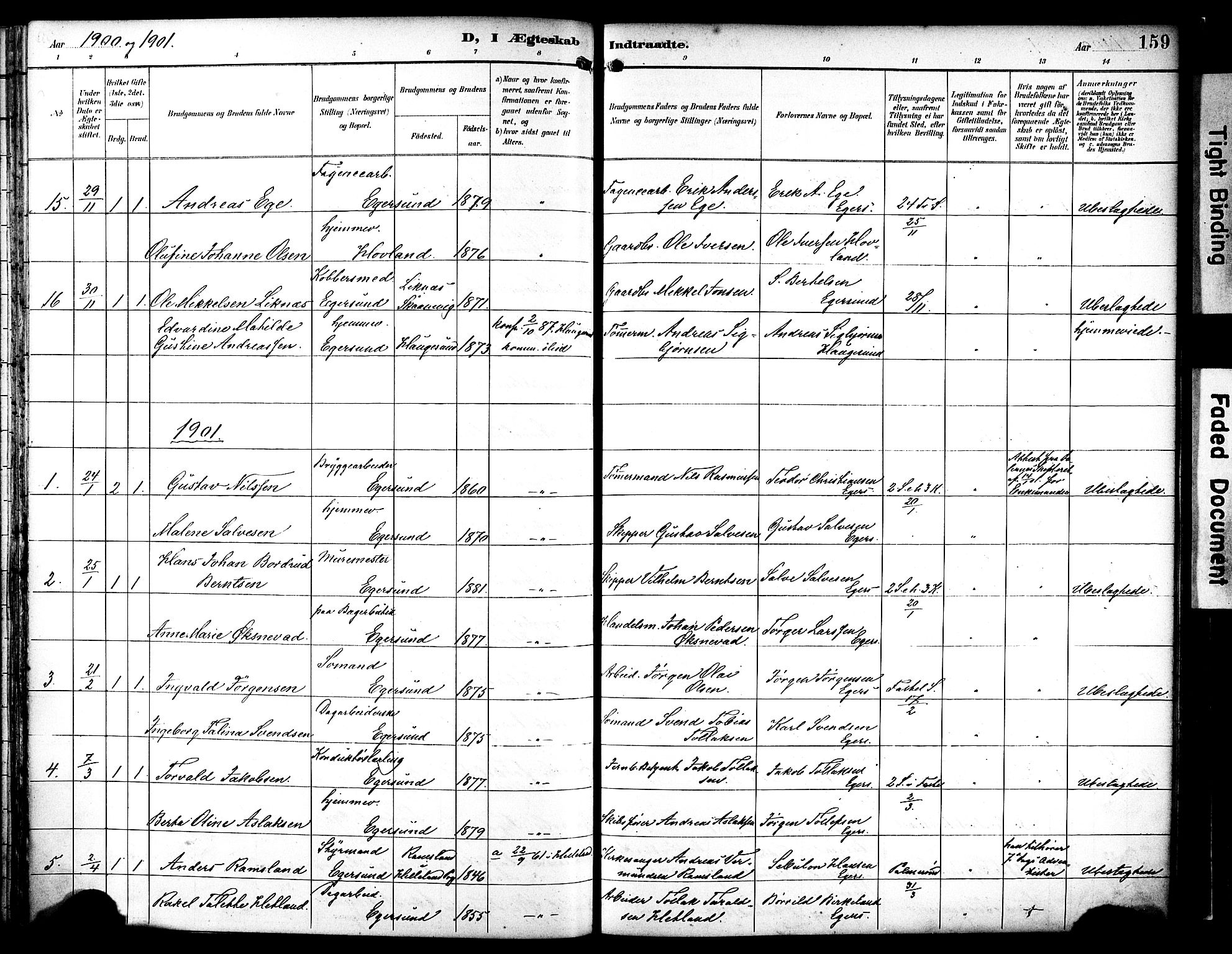 Eigersund sokneprestkontor, AV/SAST-A-101807/S08/L0019: Parish register (official) no. A 18, 1892-1905, p. 159