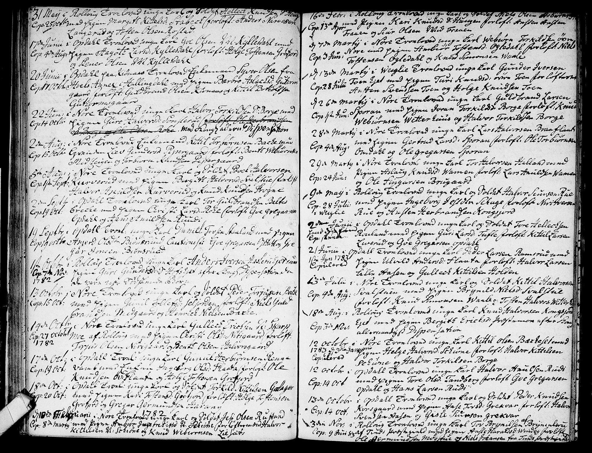 Rollag kirkebøker, SAKO/A-240/F/Fa/L0004: Parish register (official) no. I 4, 1778-1792, p. 55