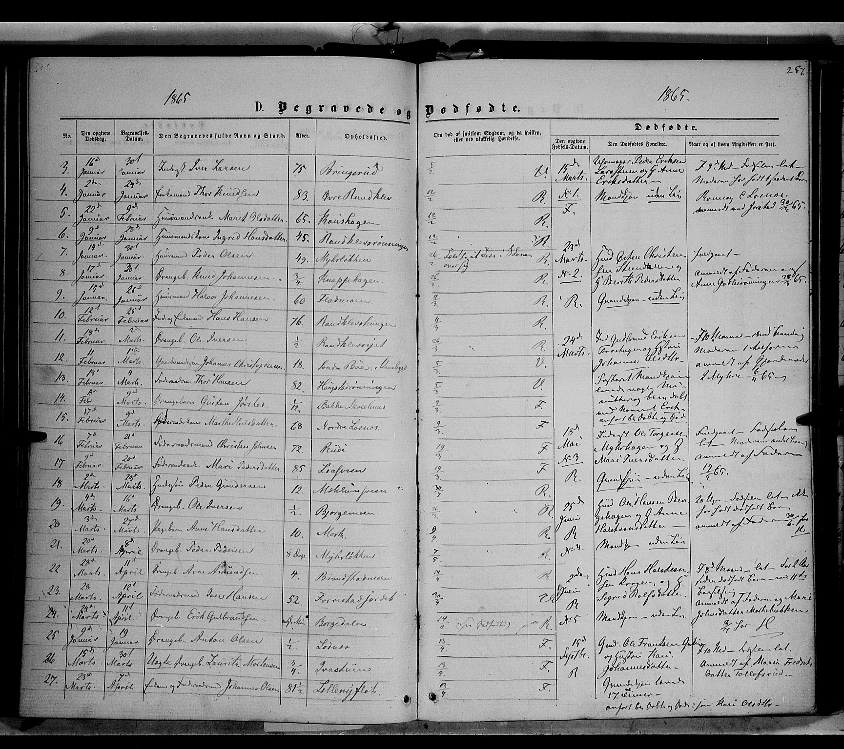 Ringebu prestekontor, AV/SAH-PREST-082/H/Ha/Haa/L0007: Parish register (official) no. 7, 1860-1877, p. 257