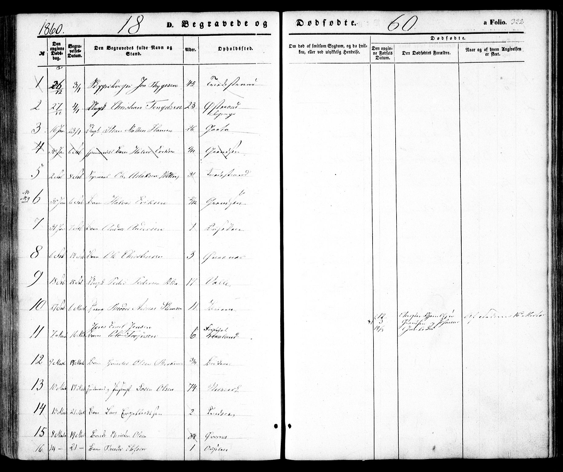 Holt sokneprestkontor, AV/SAK-1111-0021/F/Fa/L0008: Parish register (official) no. A 8, 1849-1860, p. 322