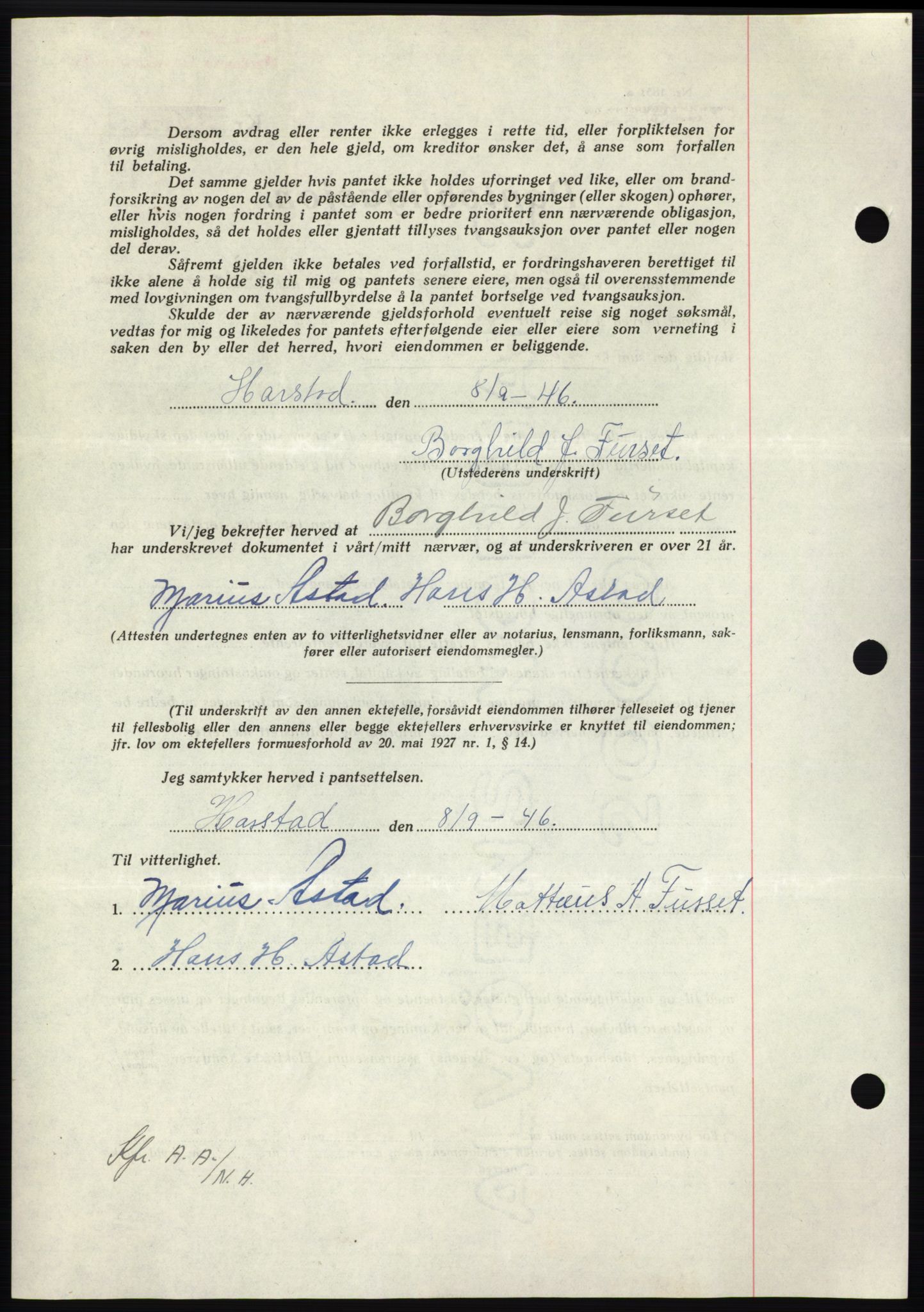 Nordmøre sorenskriveri, AV/SAT-A-4132/1/2/2Ca: Mortgage book no. B94, 1946-1946, Diary no: : 1856/1946