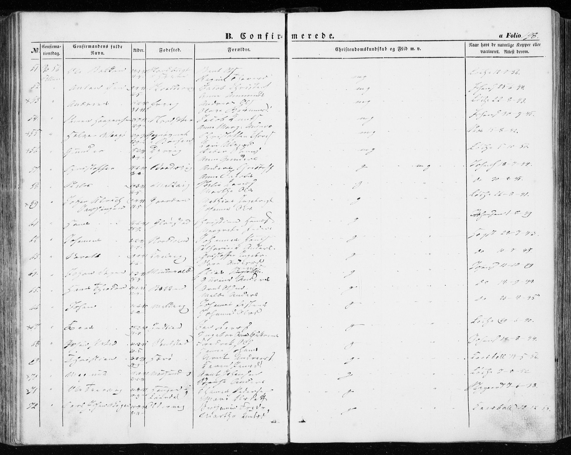 Ministerialprotokoller, klokkerbøker og fødselsregistre - Sør-Trøndelag, AV/SAT-A-1456/634/L0530: Parish register (official) no. 634A06, 1852-1860, p. 198