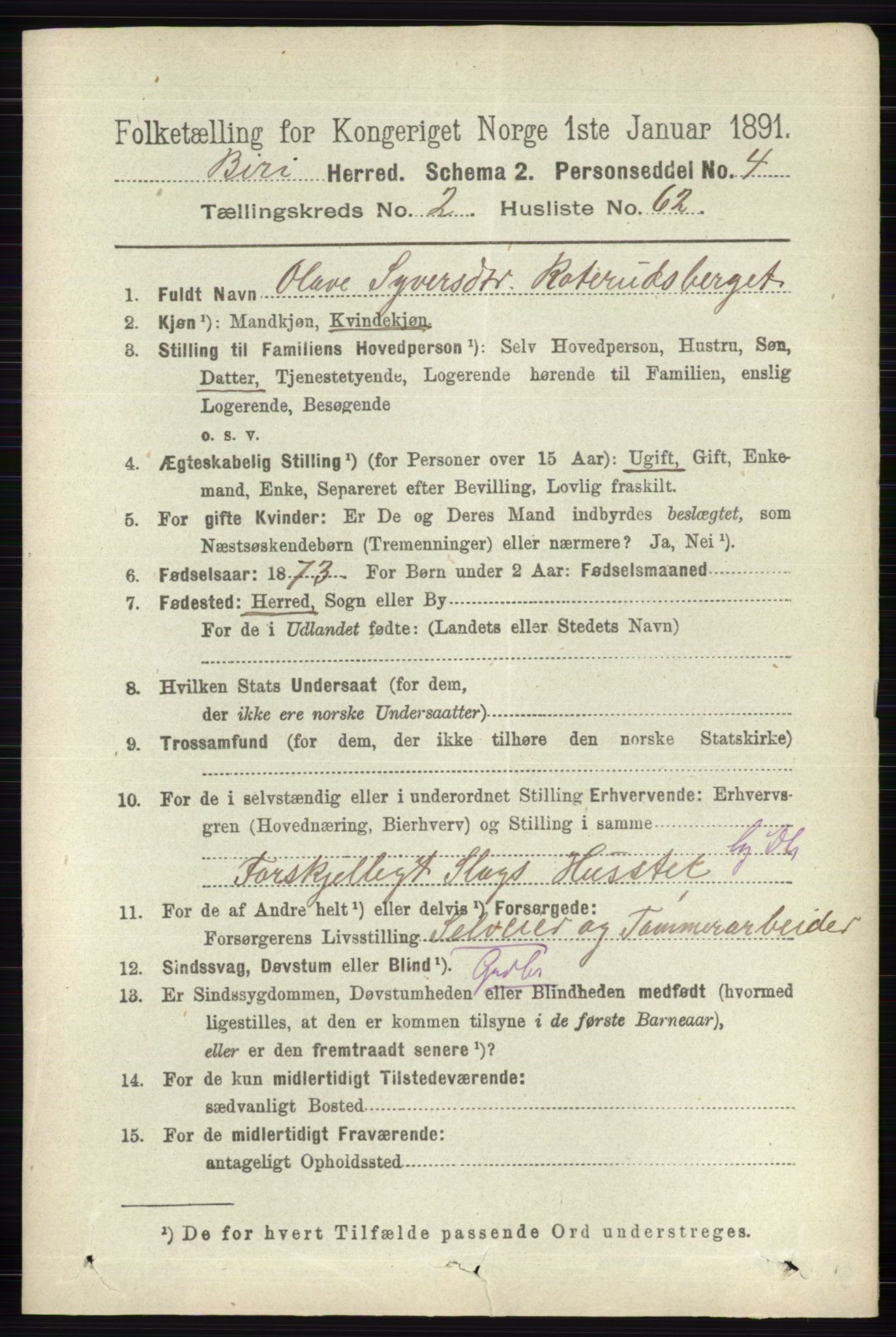 RA, 1891 census for 0525 Biri, 1891, p. 827