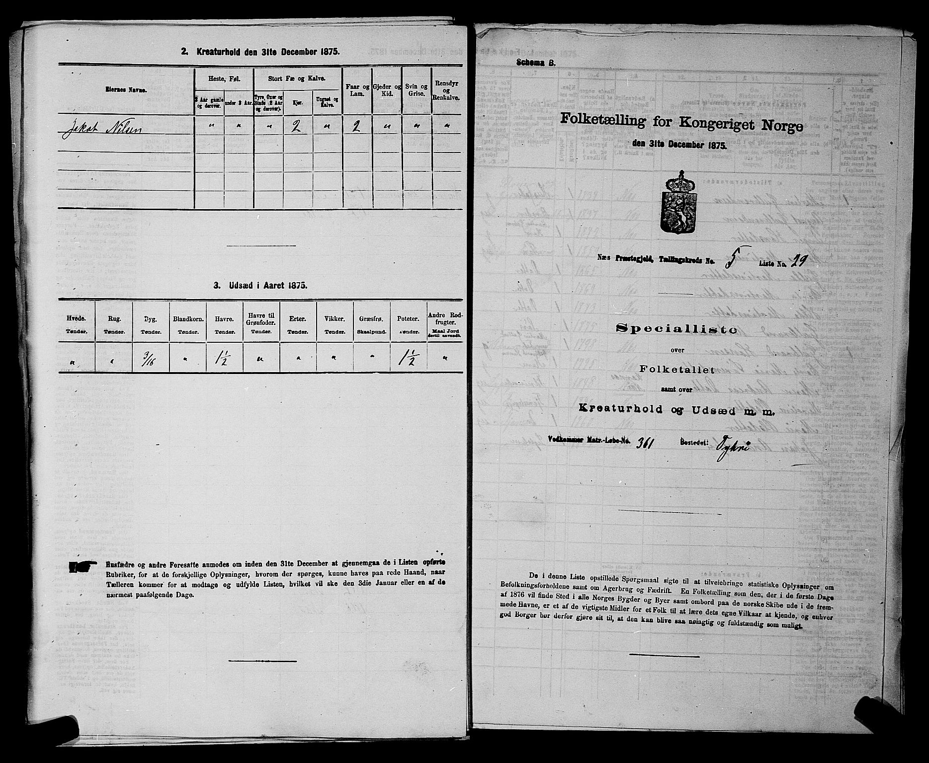 RA, 1875 census for 0236P Nes, 1875, p. 880