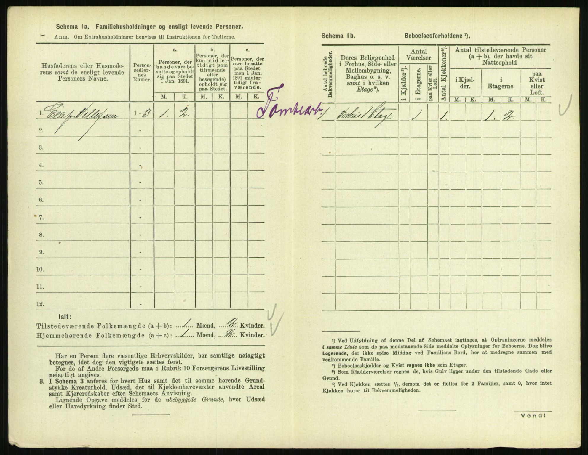 RA, 1891 census for 0801 Kragerø, 1891, p. 1341