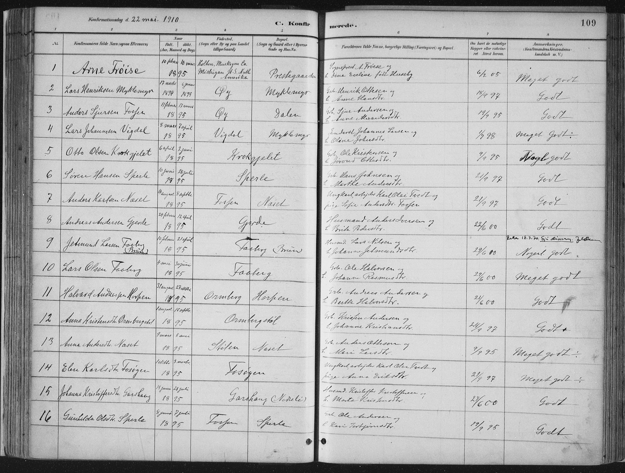 Jostedal sokneprestembete, AV/SAB-A-80601/H/Haa/Haab/L0001: Parish register (official) no. B 1, 1887-1914, p. 109