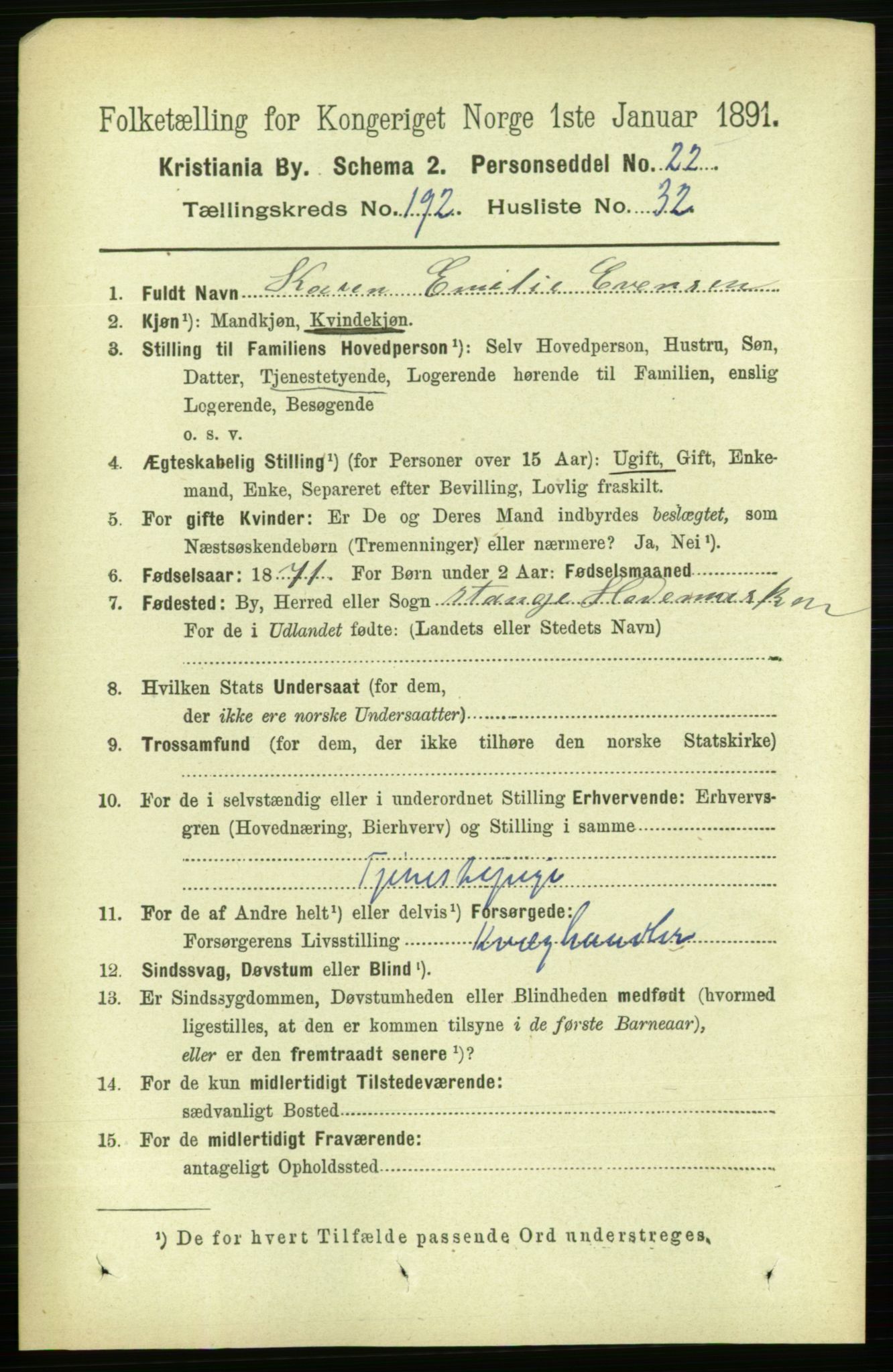 RA, 1891 census for 0301 Kristiania, 1891, p. 115970